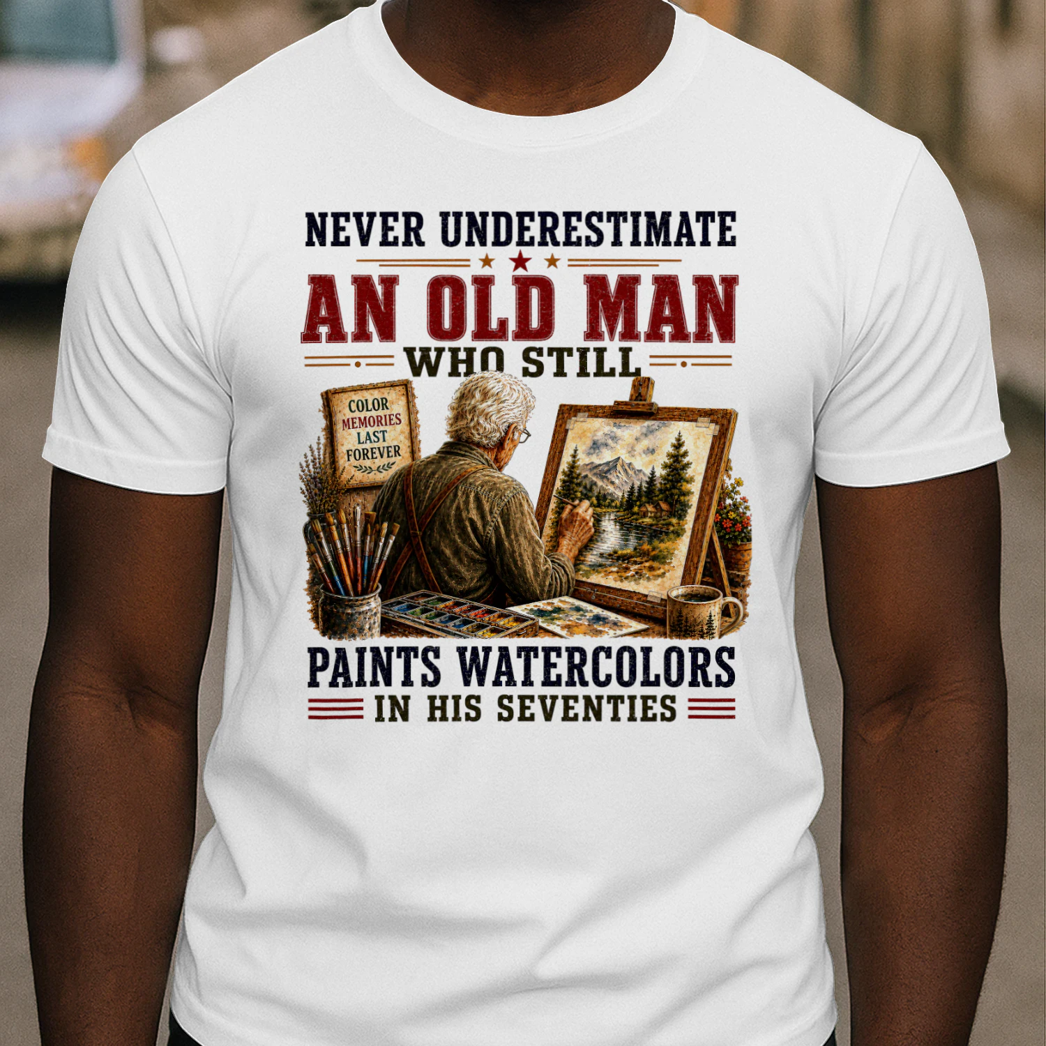 Old Man Paints Watercolors