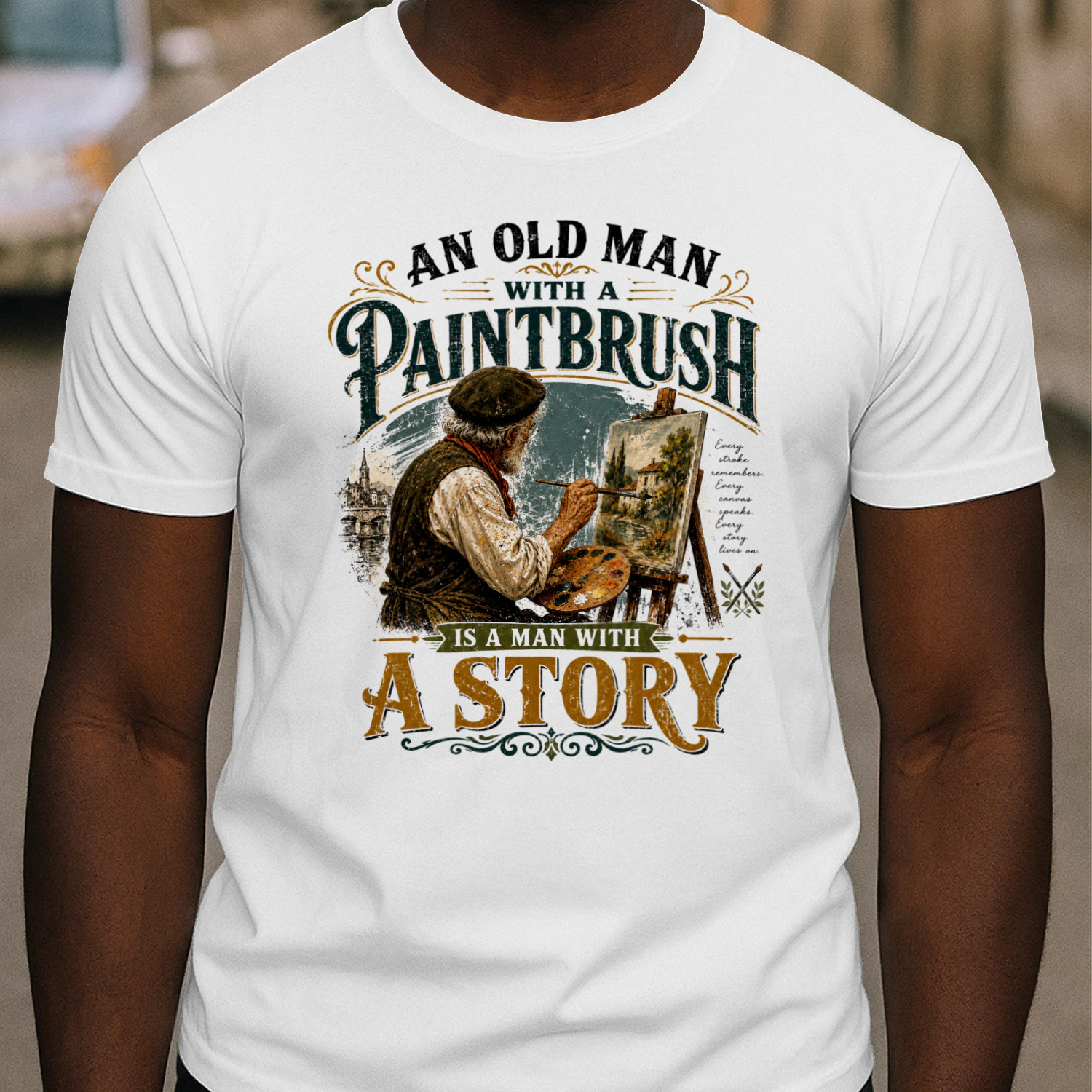 TEU0280 An Old Man Paintbrush Is A Man With A Story