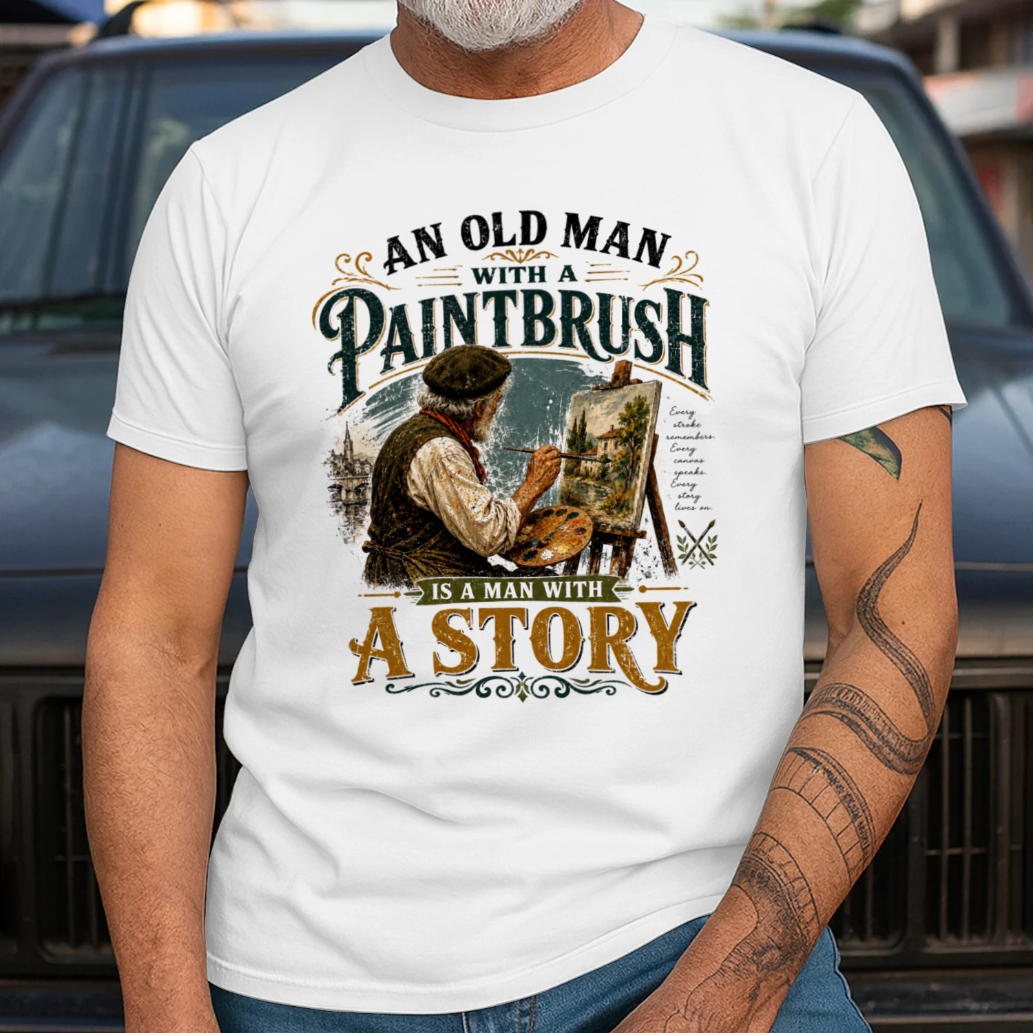 TEU0280 An Old Man Paintbrush Is A Man With A Story