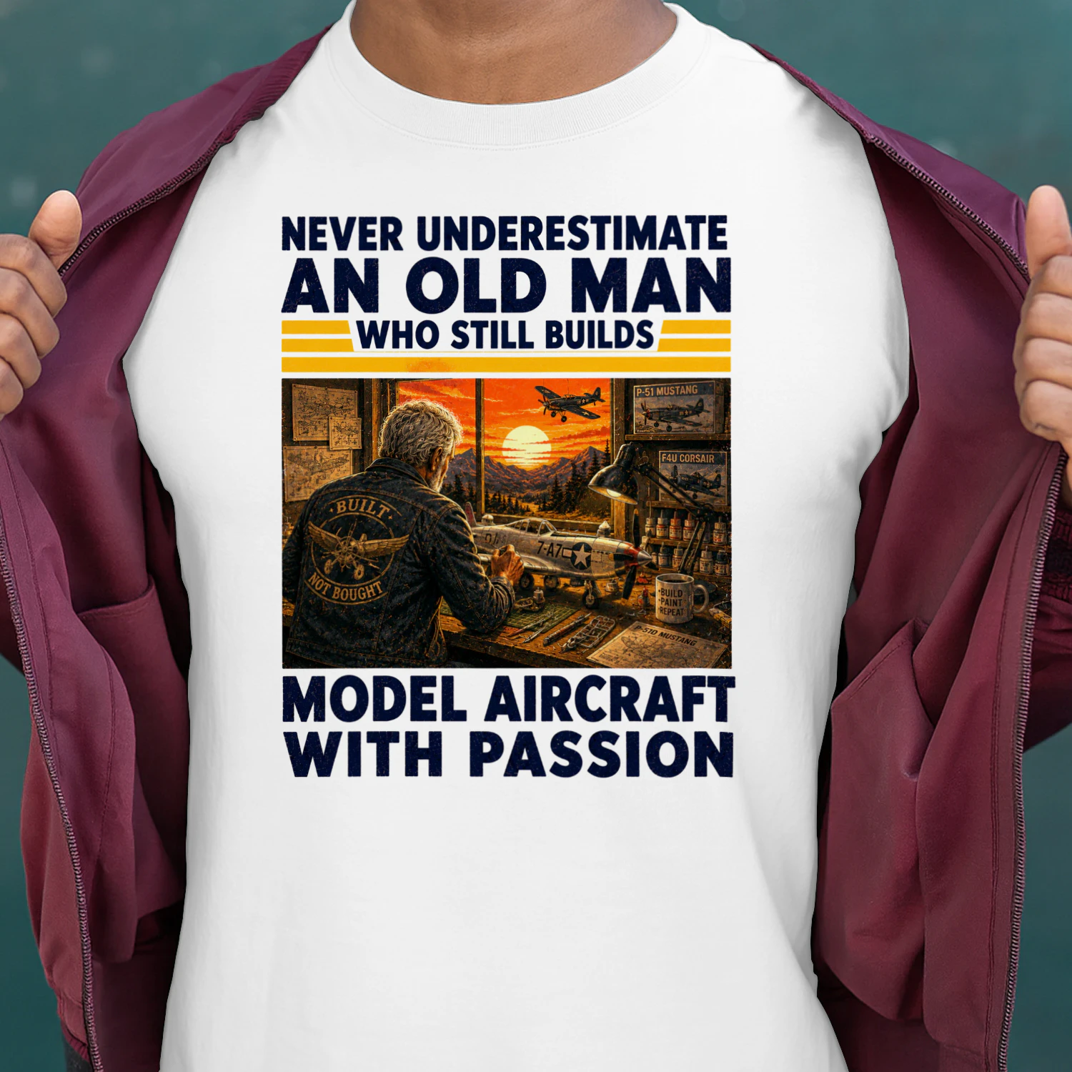 TEU1123 Man Builds Model Aircraft