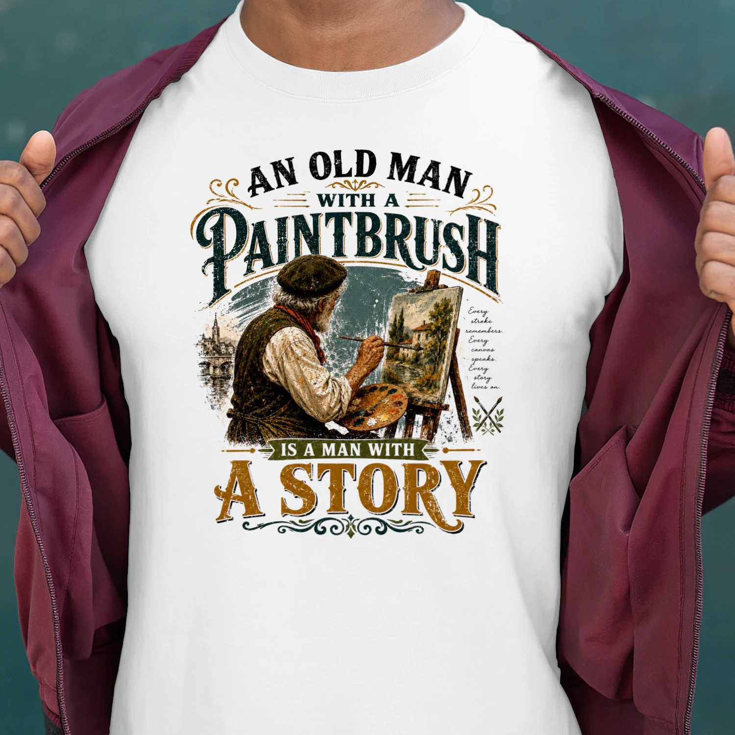 TEU0280 An Old Man Paintbrush Is A Man With A Story