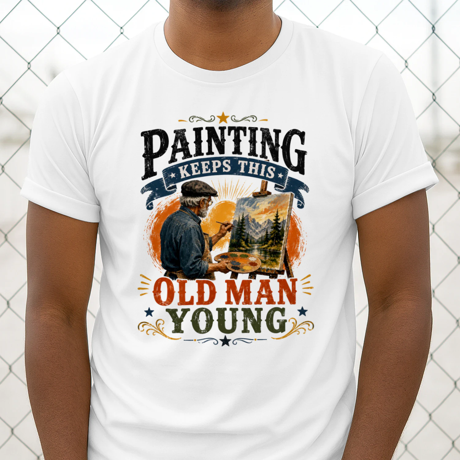 TEU0284 Painting Keeps This Old Man Young