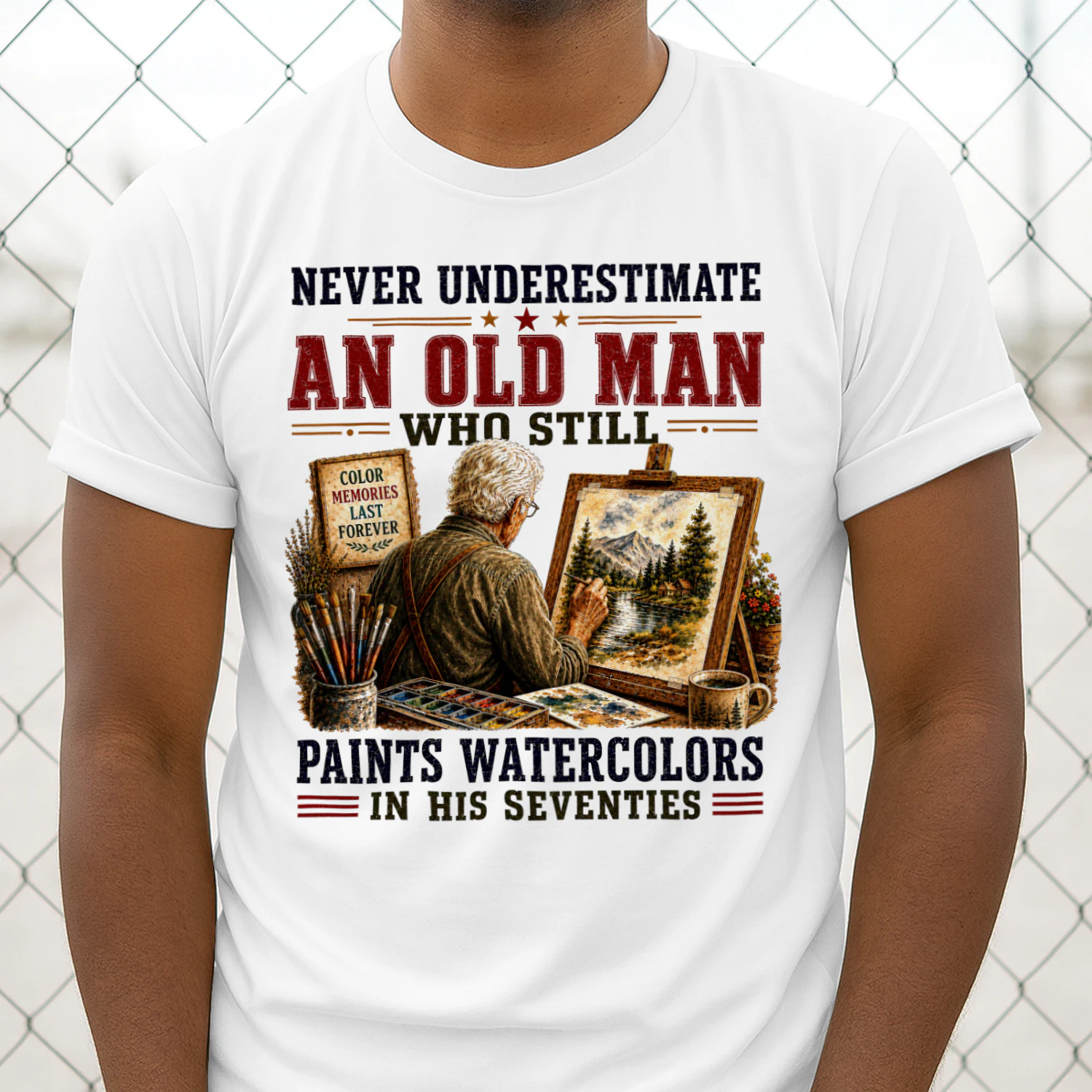 Old Man Paints Watercolors
