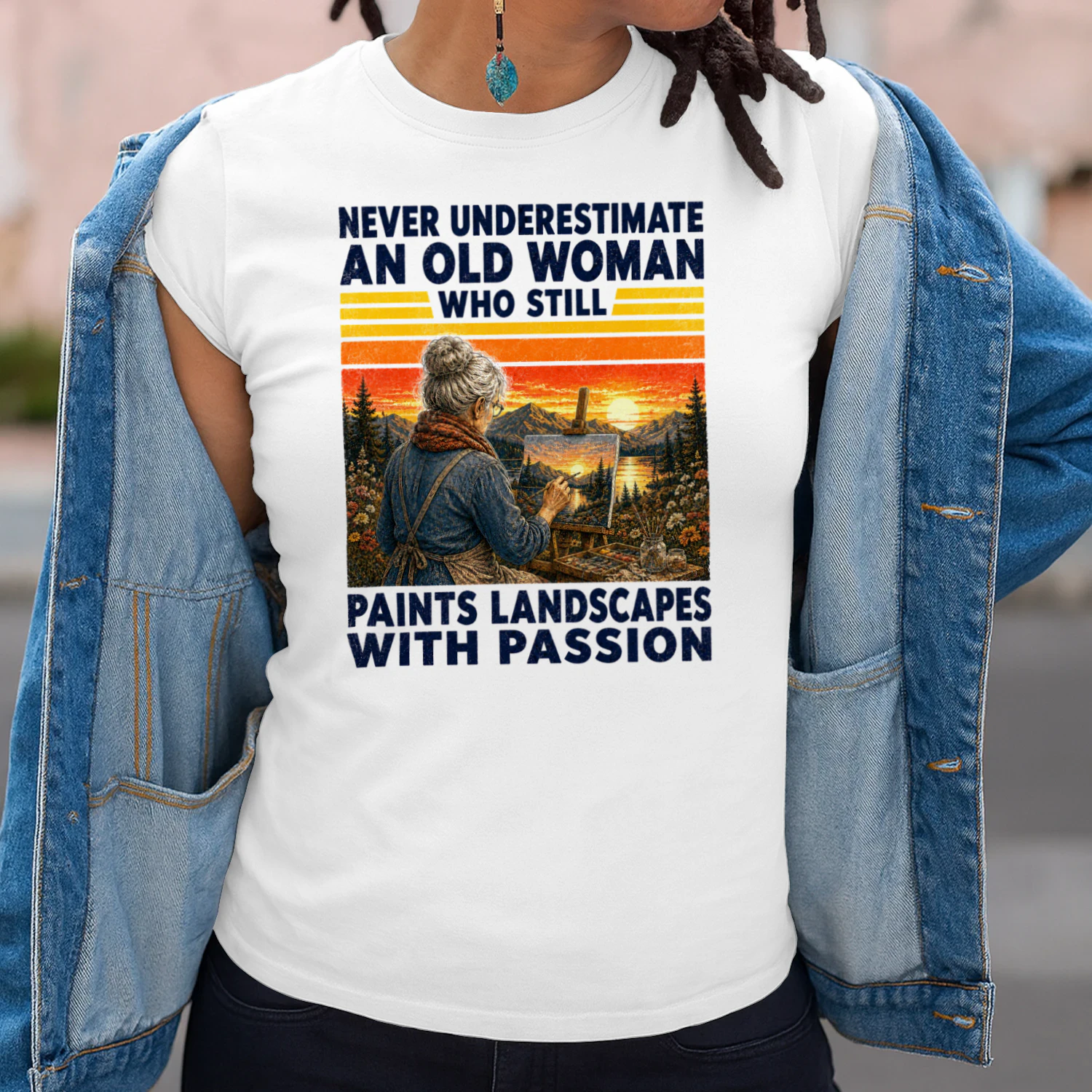 TEU1071 Woman Paints Landscapes