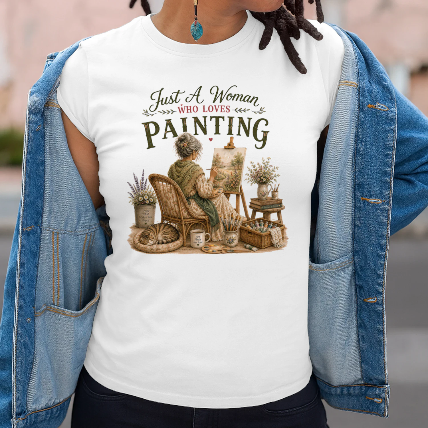 TEU0197 Just A Woman Who Loves Painting