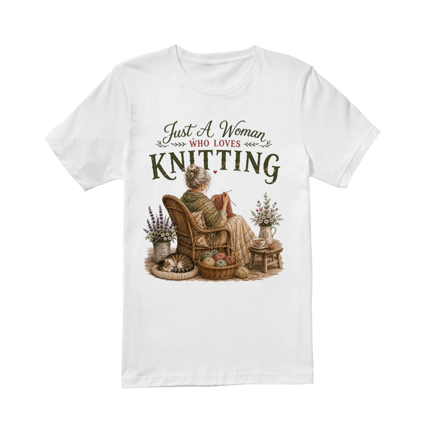 TEU0196 Just A Woman Who Loves Knitting