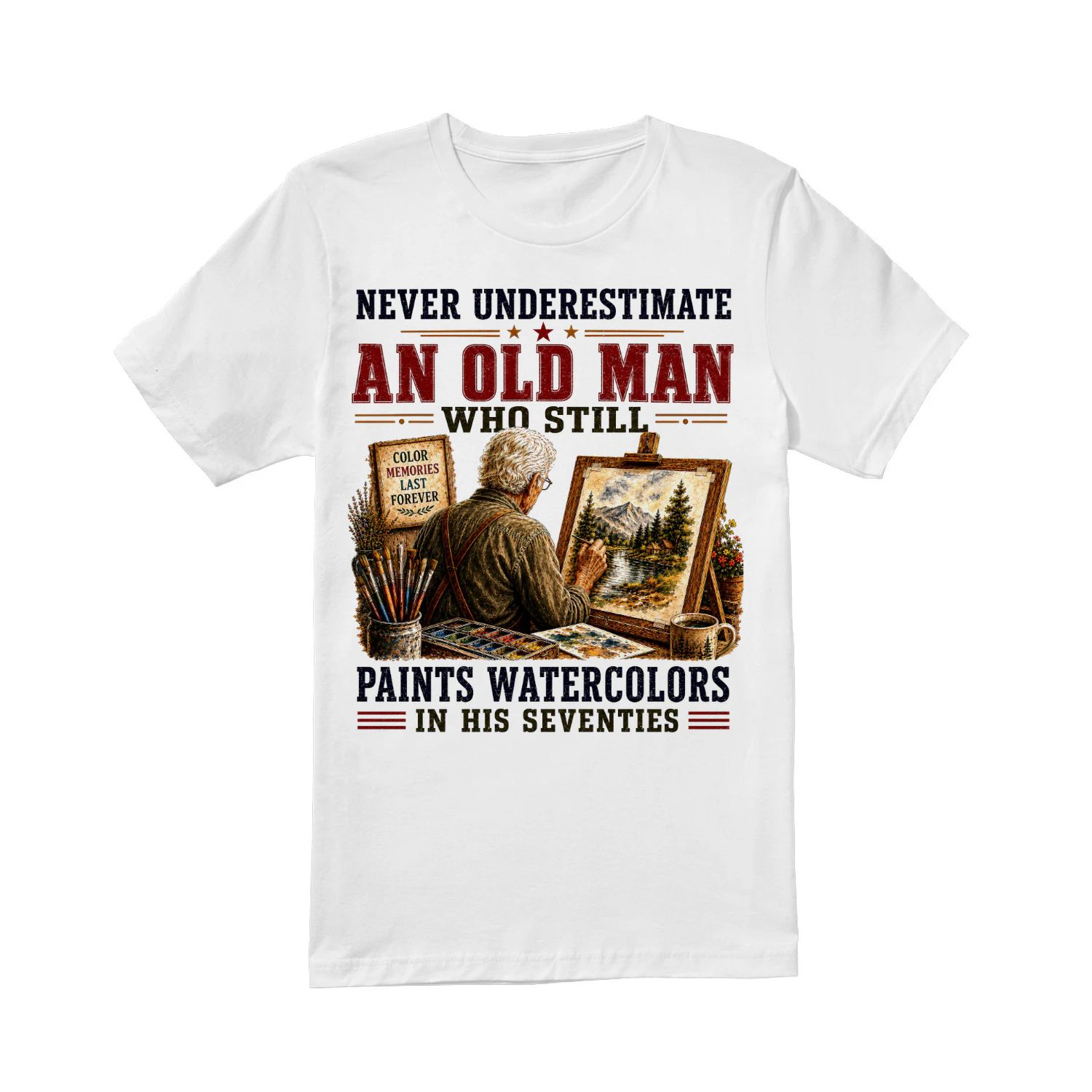 Old Man Paints Watercolors