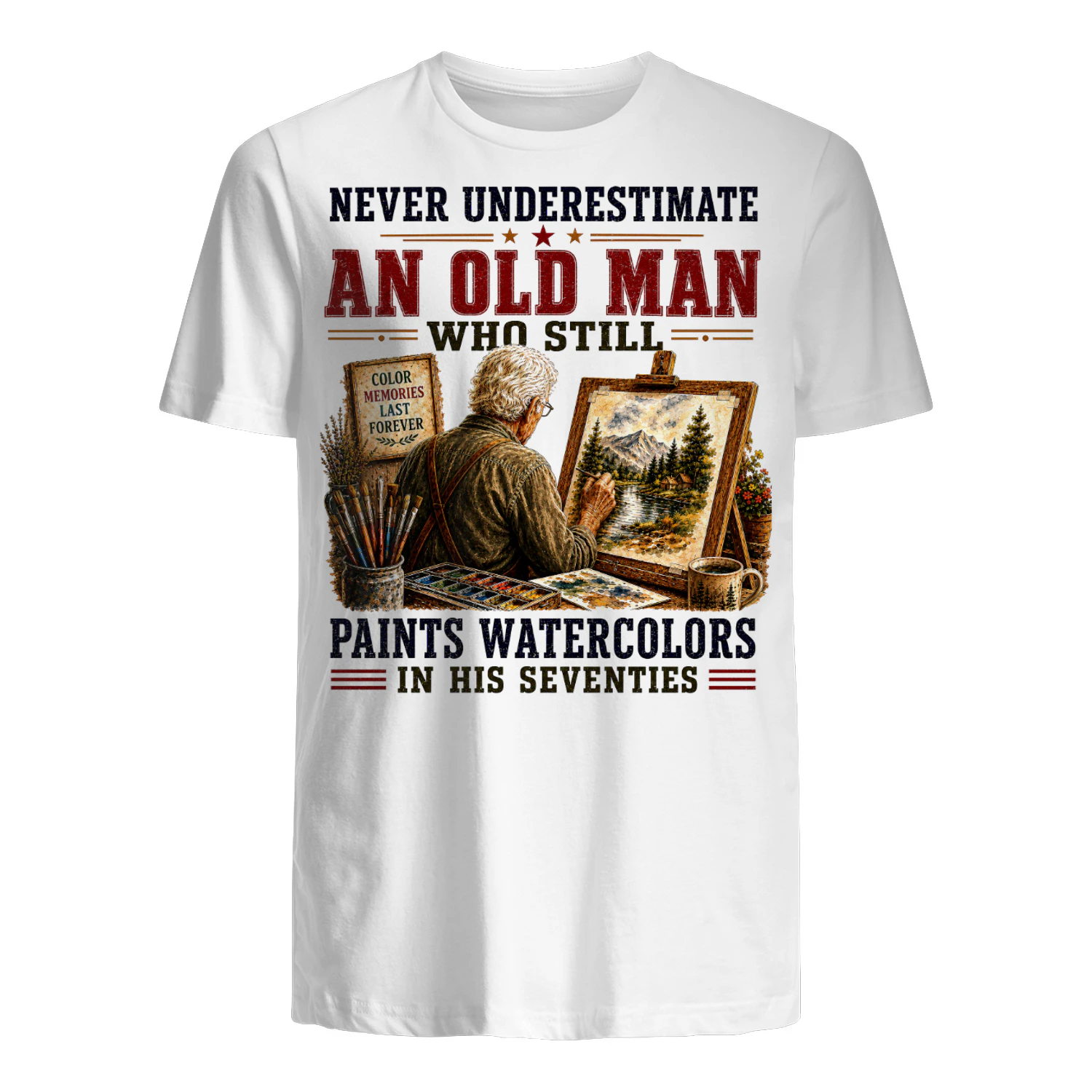 Old Man Paints Watercolors