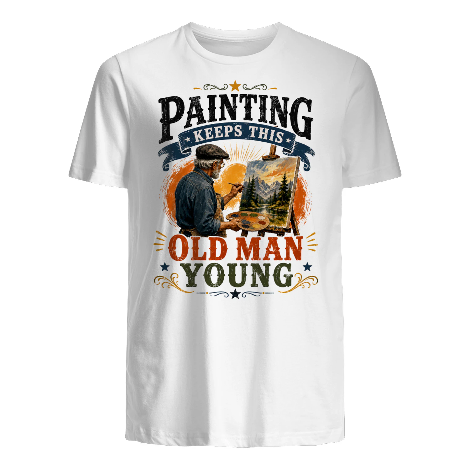 TEU0284 Painting Keeps This Old Man Young