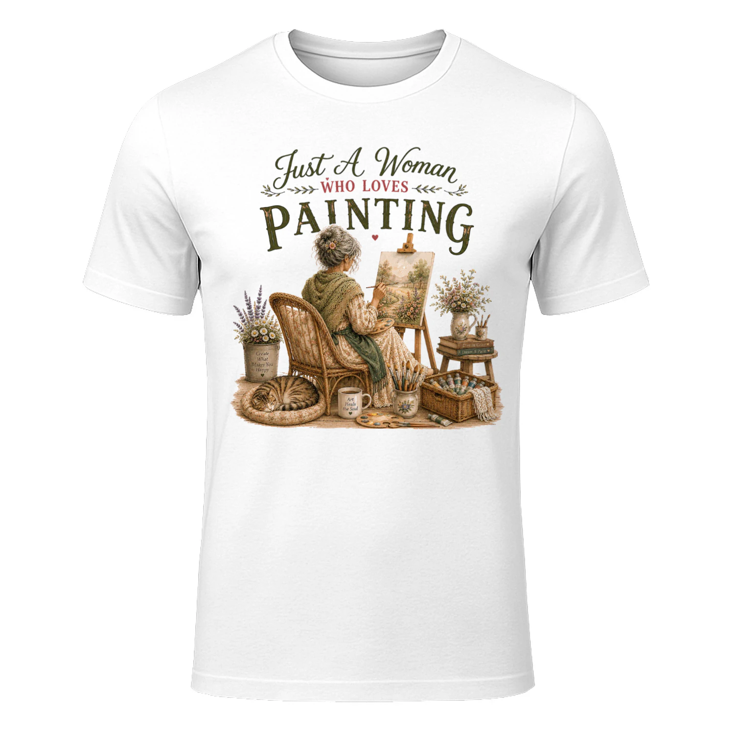 TEU0197 Just A Woman Who Loves Painting
