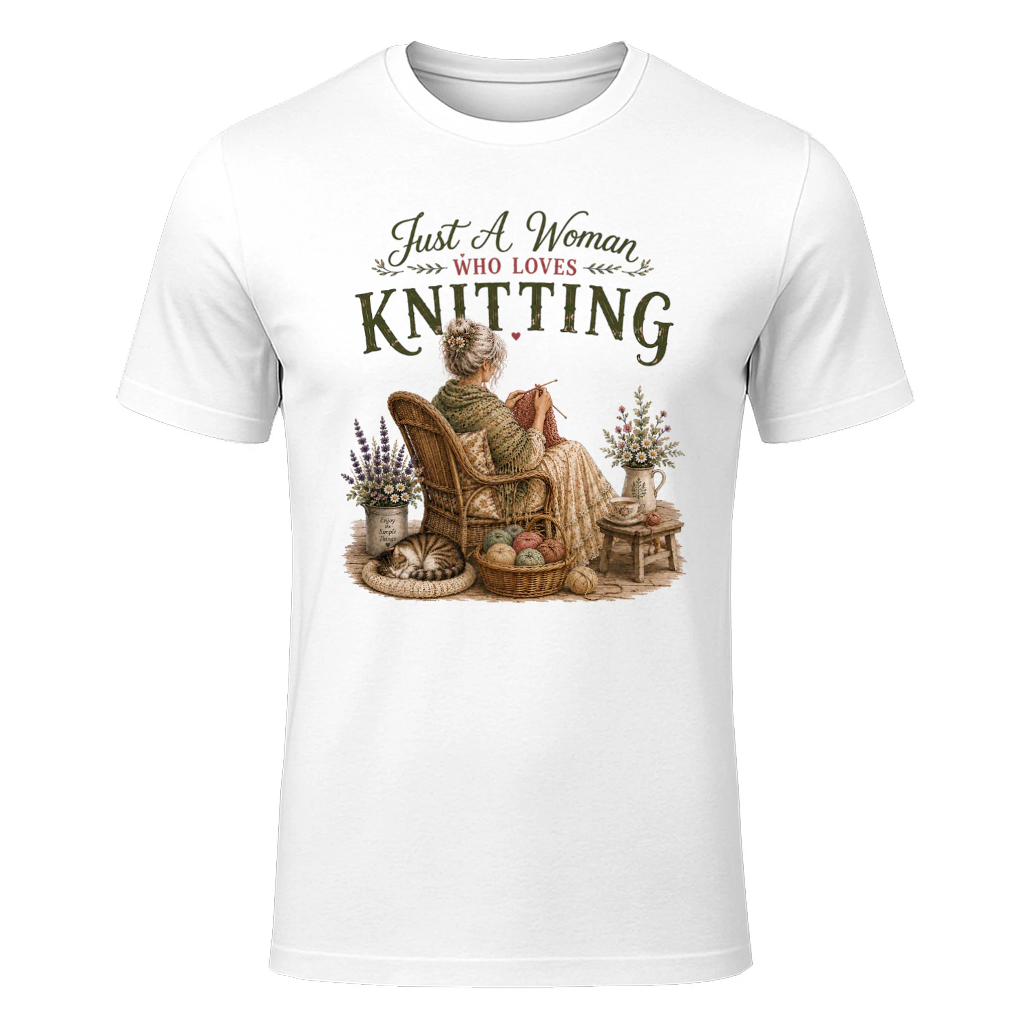 TEU0196 Just A Woman Who Loves Knitting