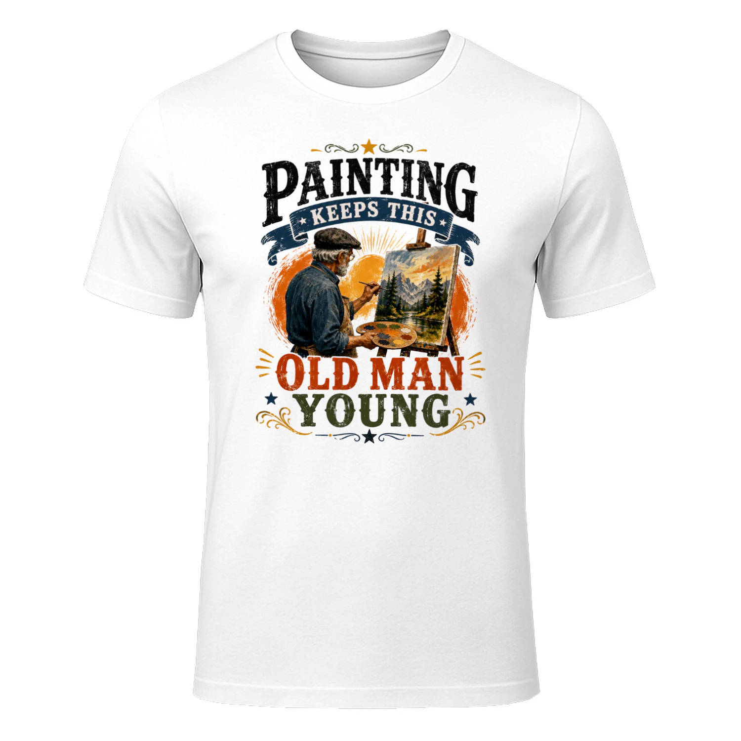 TEU0284 Painting Keeps This Old Man Young