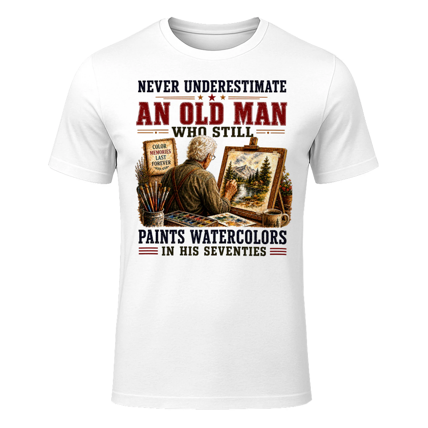 Old Man Paints Watercolors