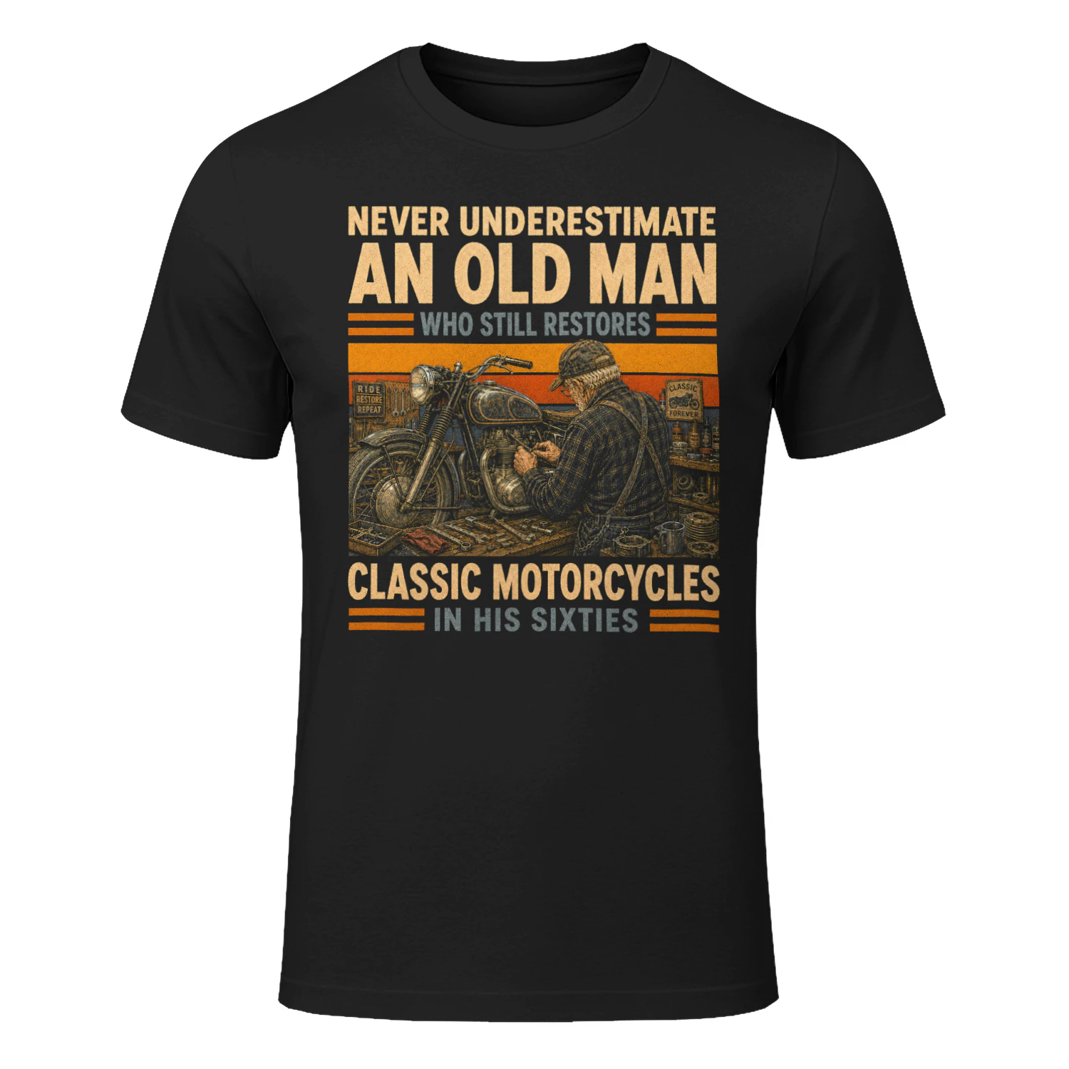 TEU0614 Classic Motorcycles In His Sixties