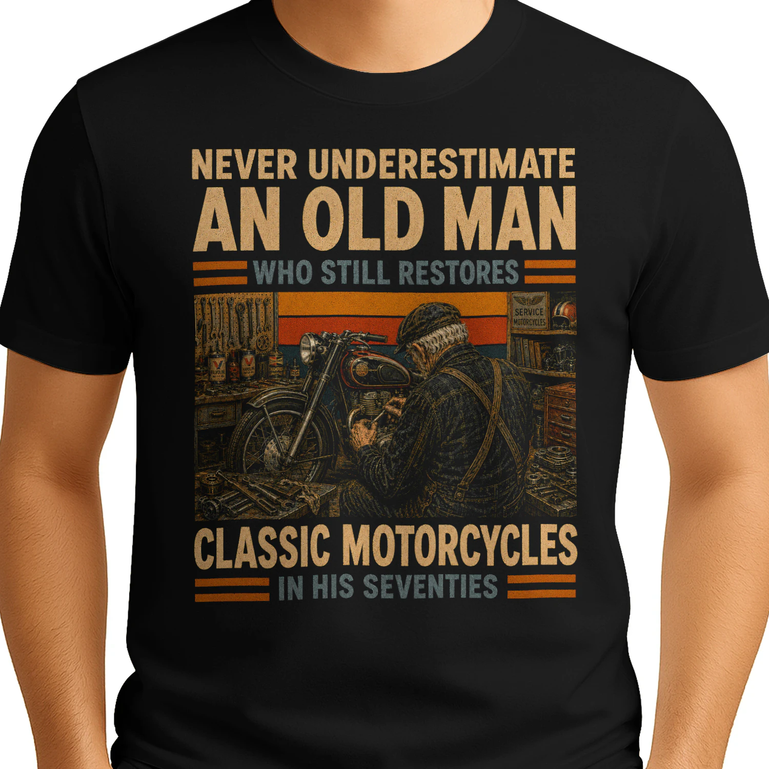 TEU0613 Classic Motorcycles In His Seventies