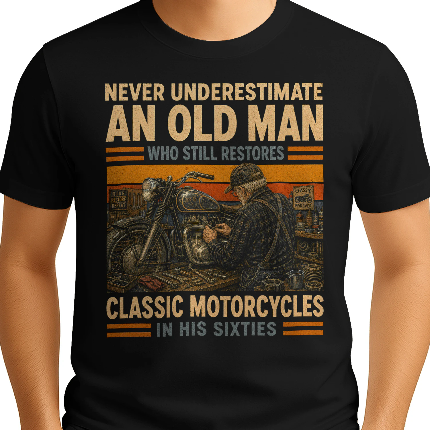 TEU0614 Classic Motorcycles In His Sixties