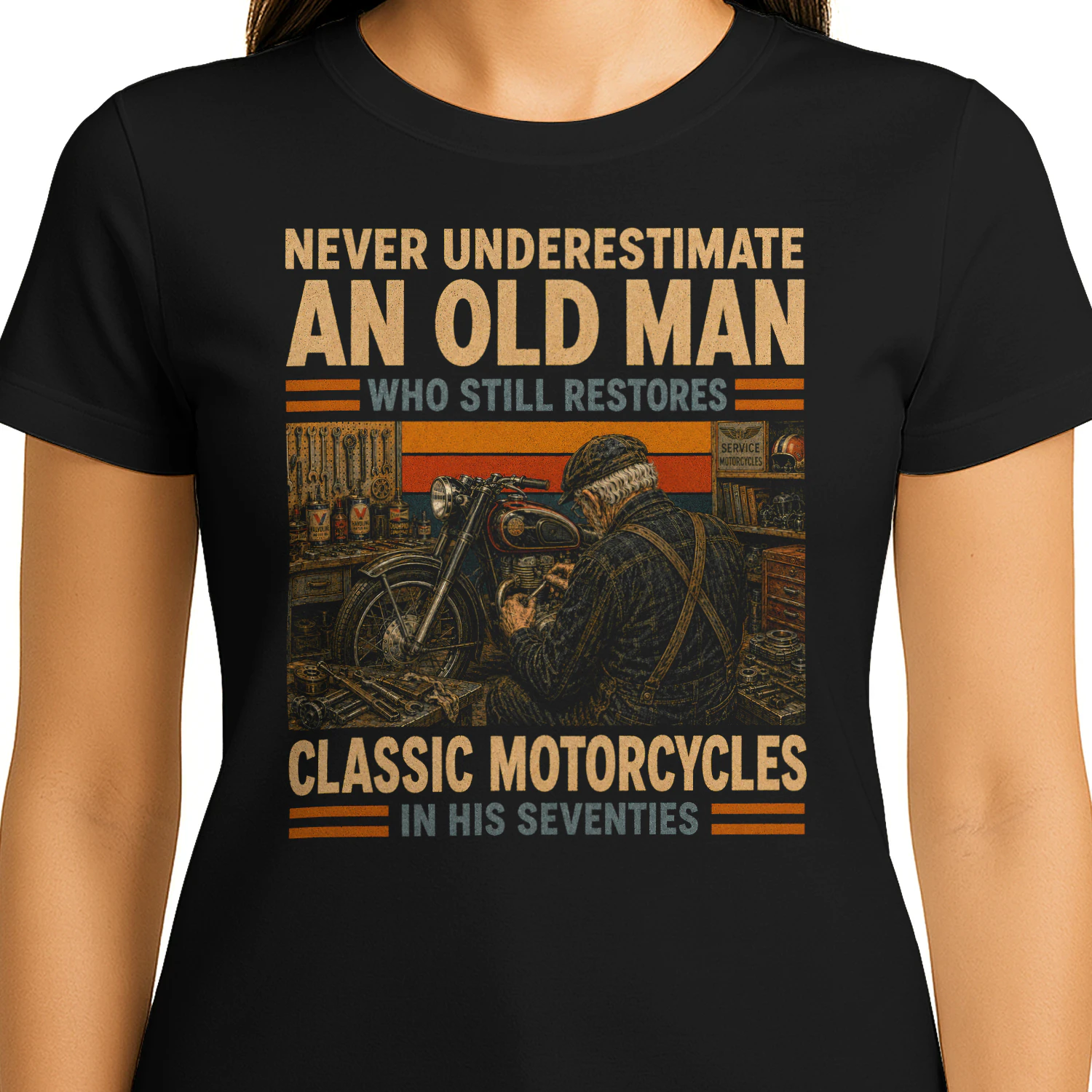 TEU0613 Classic Motorcycles In His Seventies