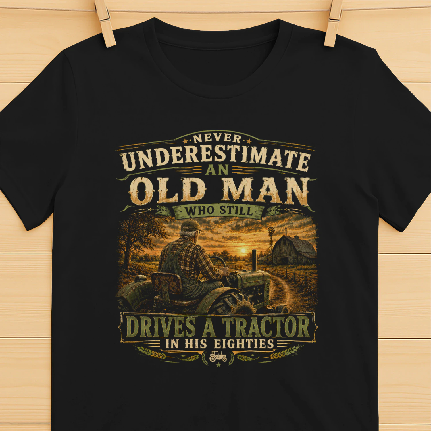 TEU0617 Drives A Tractor In His Eighties
