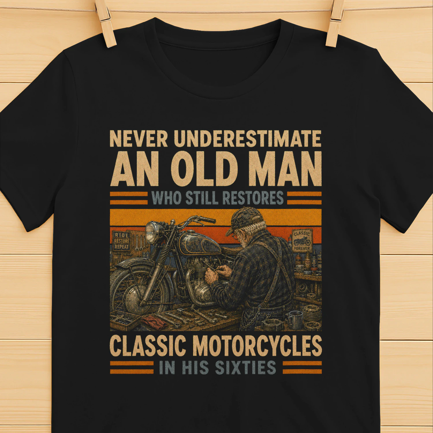 TEU0614 Classic Motorcycles In His Sixties