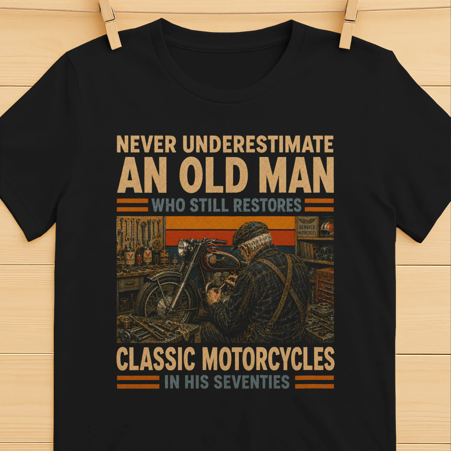 TEU0613 Classic Motorcycles In His Seventies