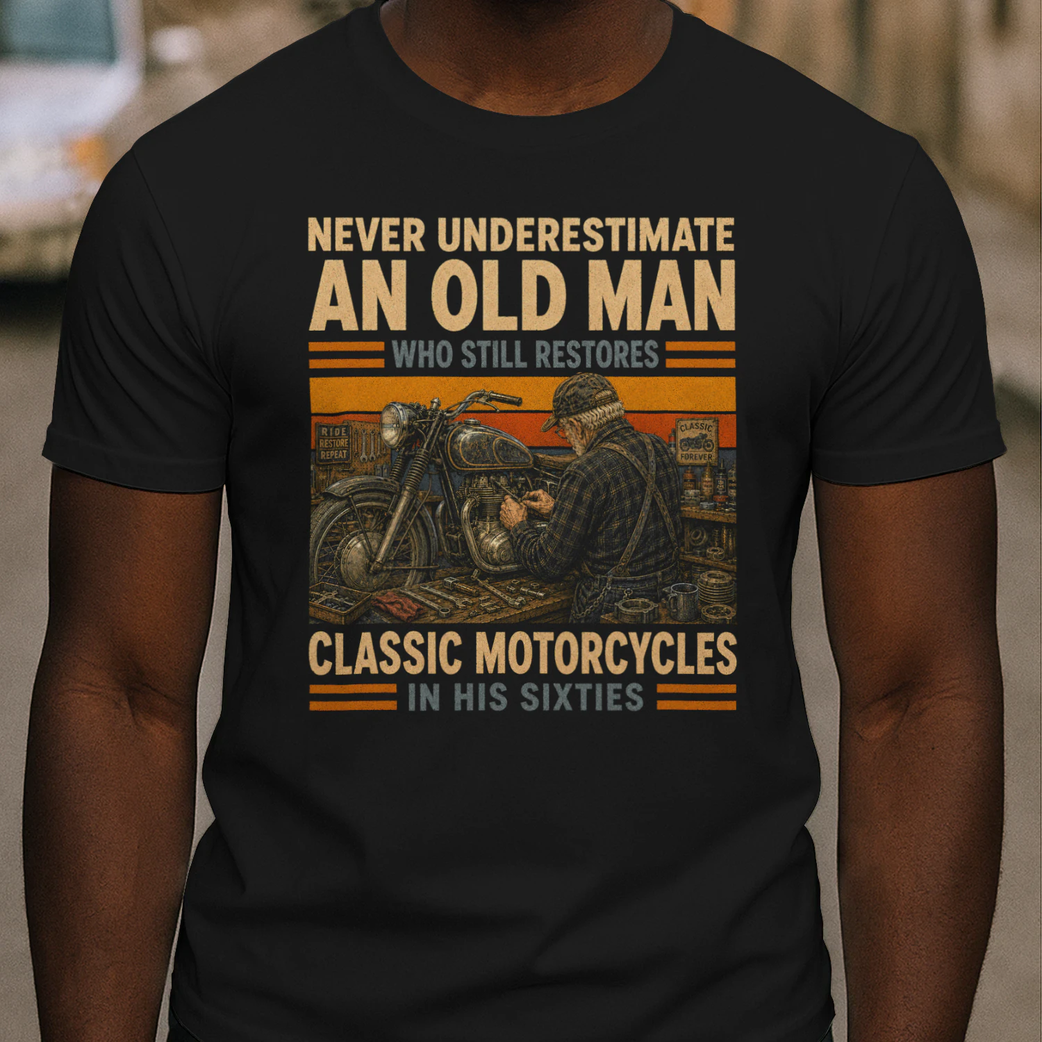 TEU0614 Classic Motorcycles In His Sixties