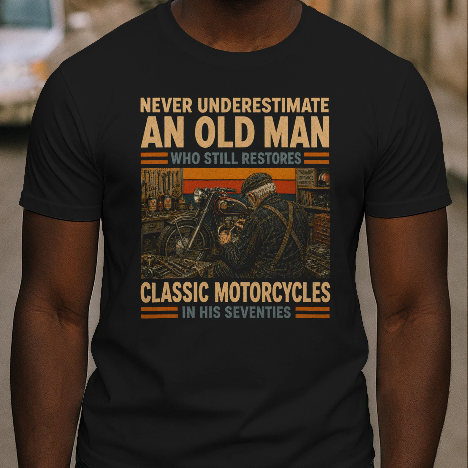 TEU0613 Classic Motorcycles In His Seventies