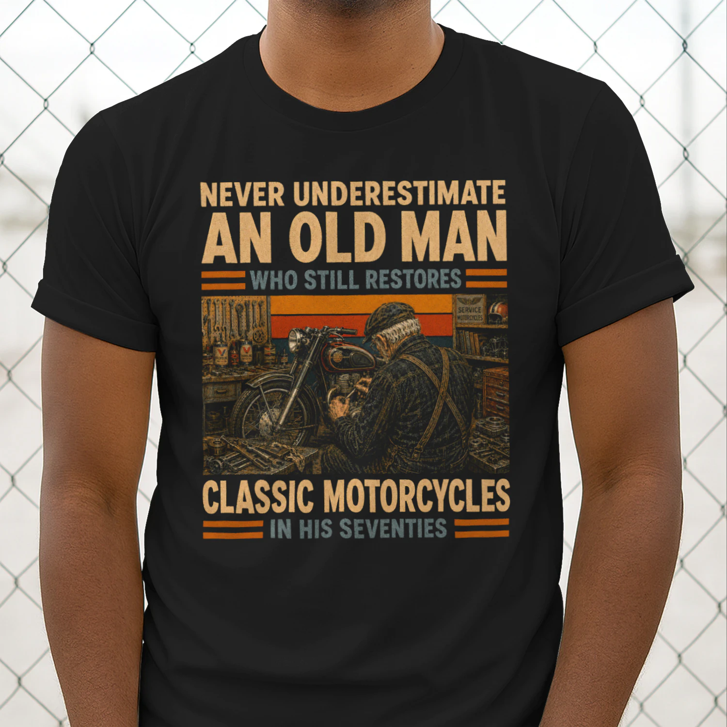 TEU0613 Classic Motorcycles In His Seventies