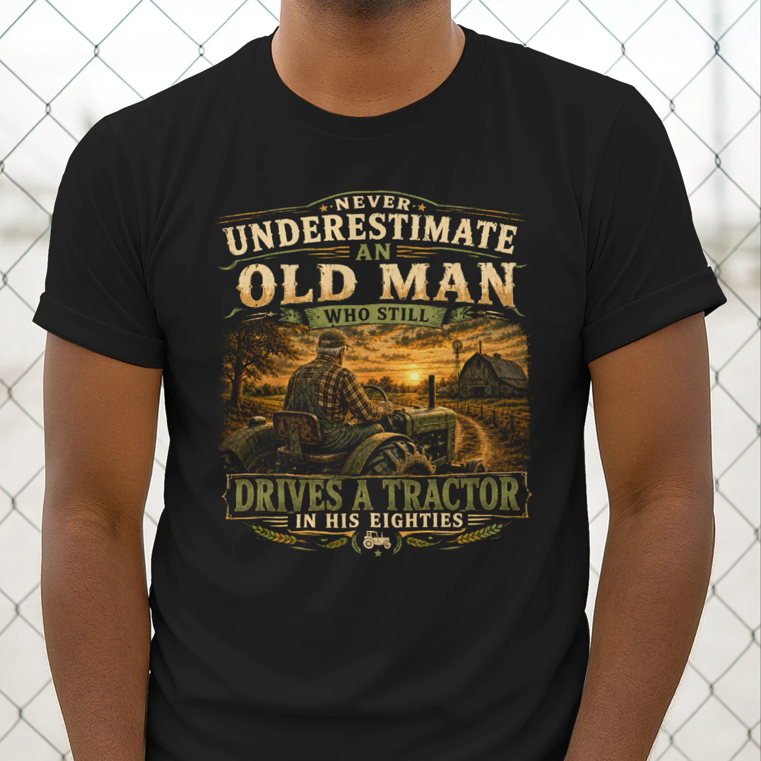 TEU0617 Drives A Tractor In His Eighties