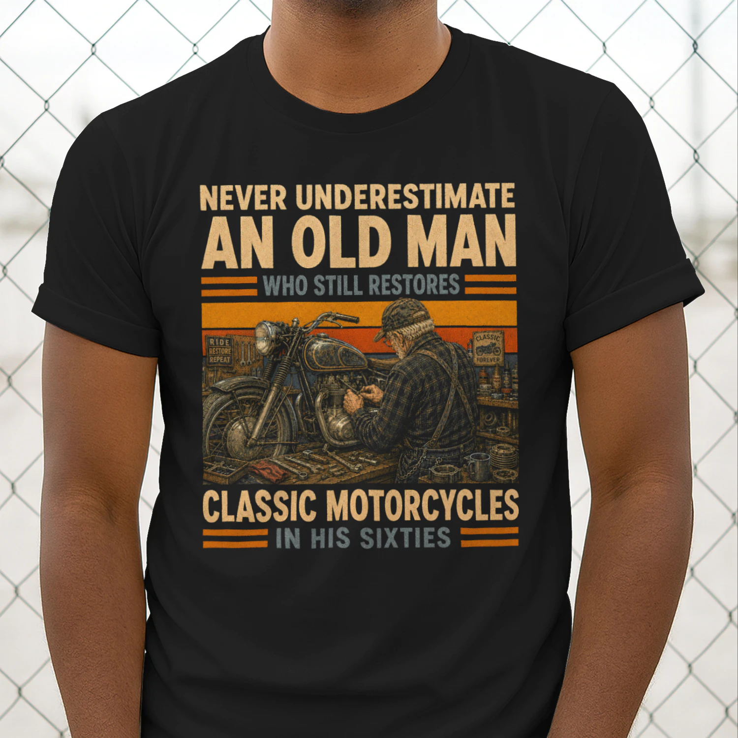 TEU0614 Classic Motorcycles In His Sixties