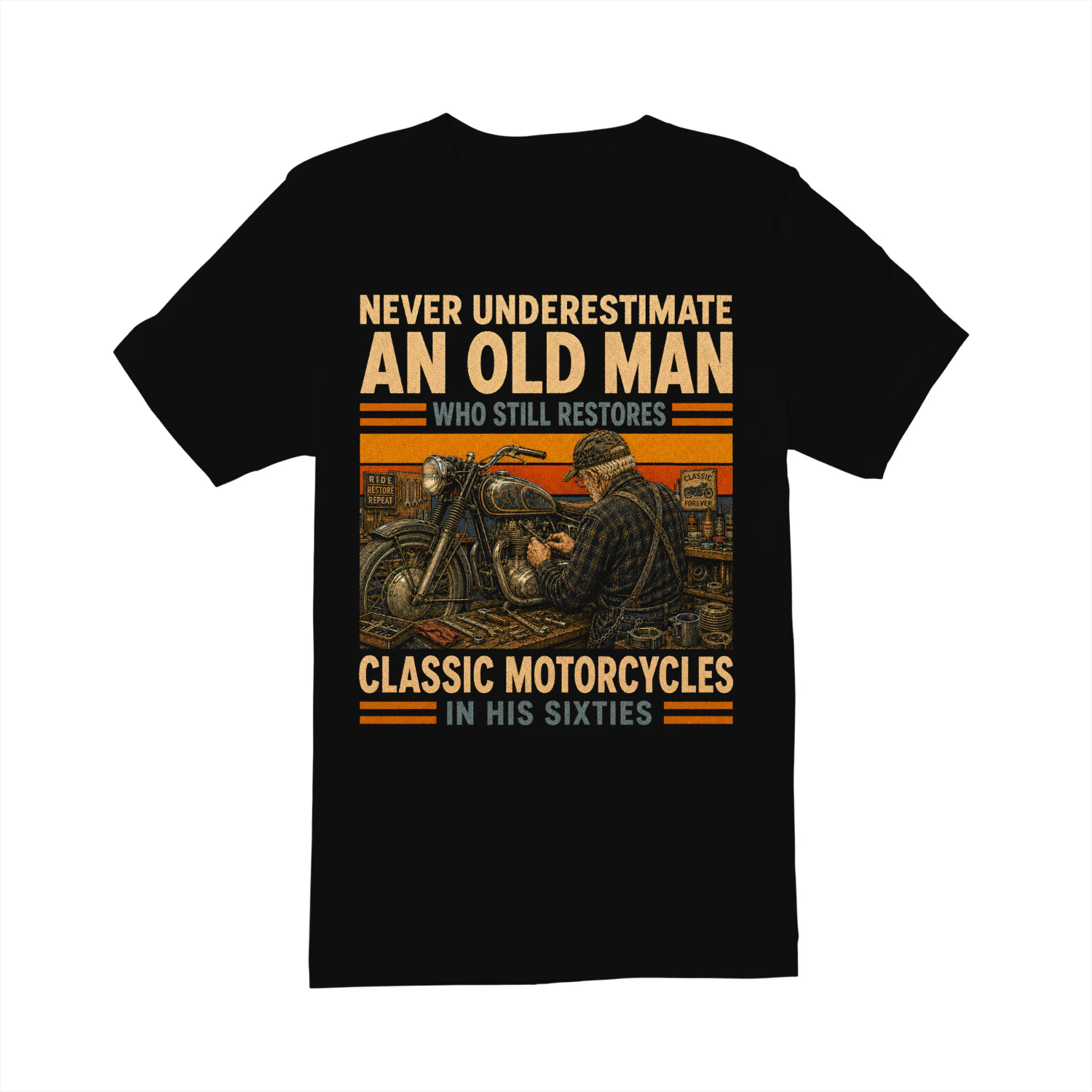 TEU0614 Classic Motorcycles In His Sixties