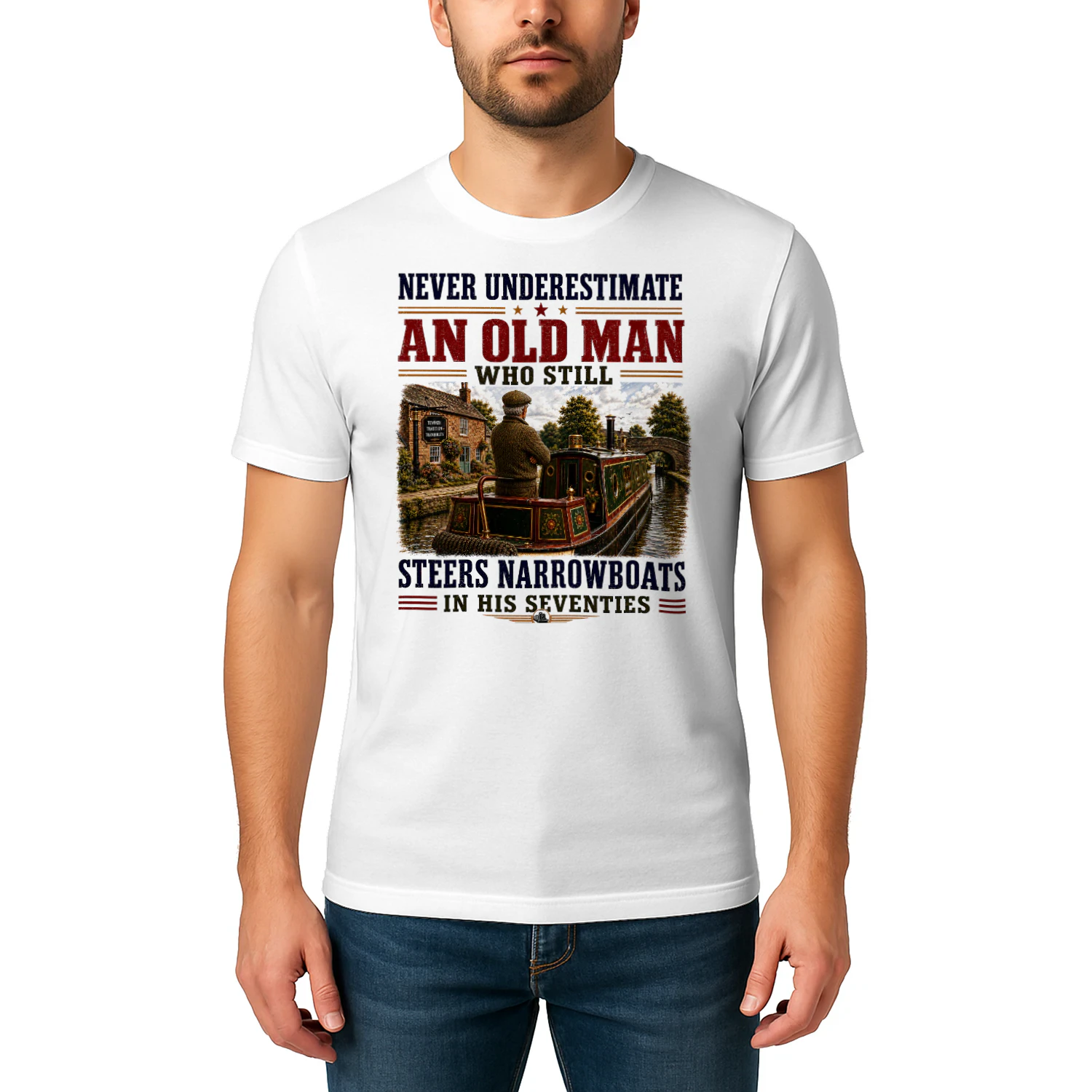Old Man Steers Narrowboats