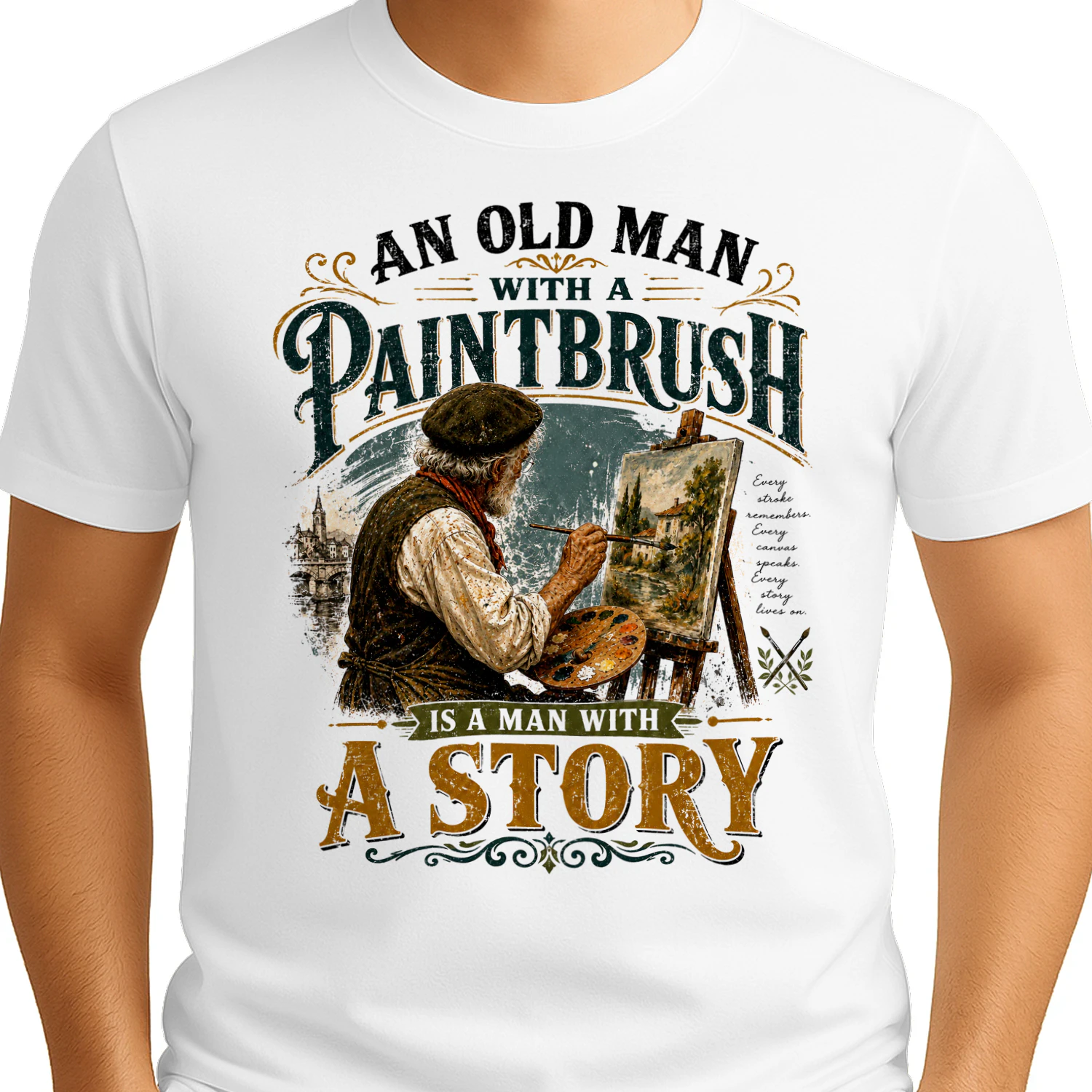 TEU0280 An Old Man Paintbrush Is A Man With A Story