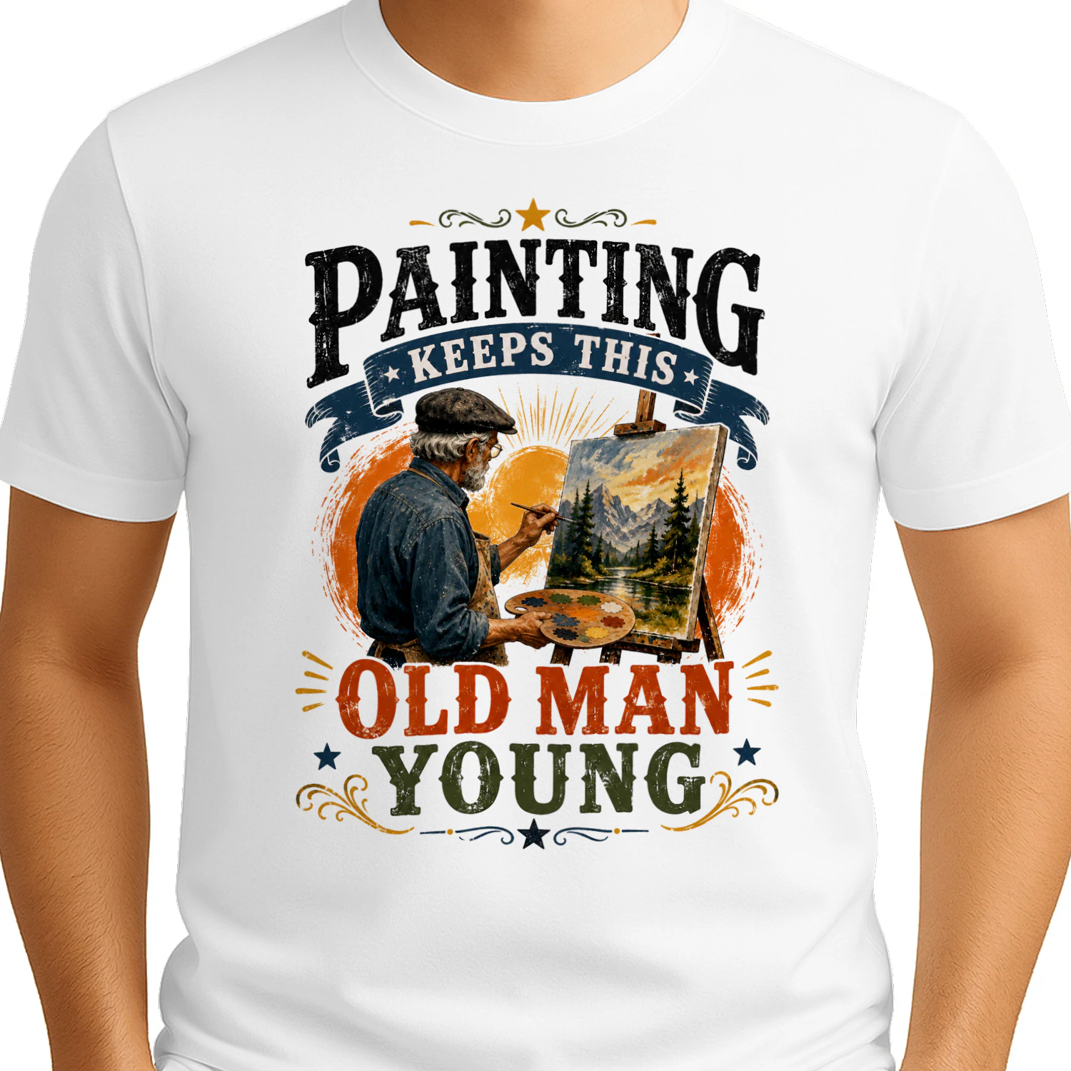 TEU0284 Painting Keeps This Old Man Young