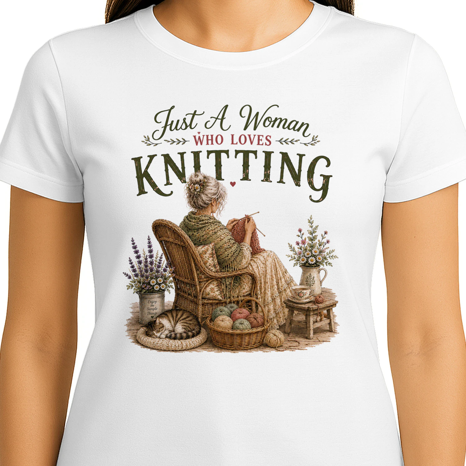 TEU0196 Just A Woman Who Loves Knitting