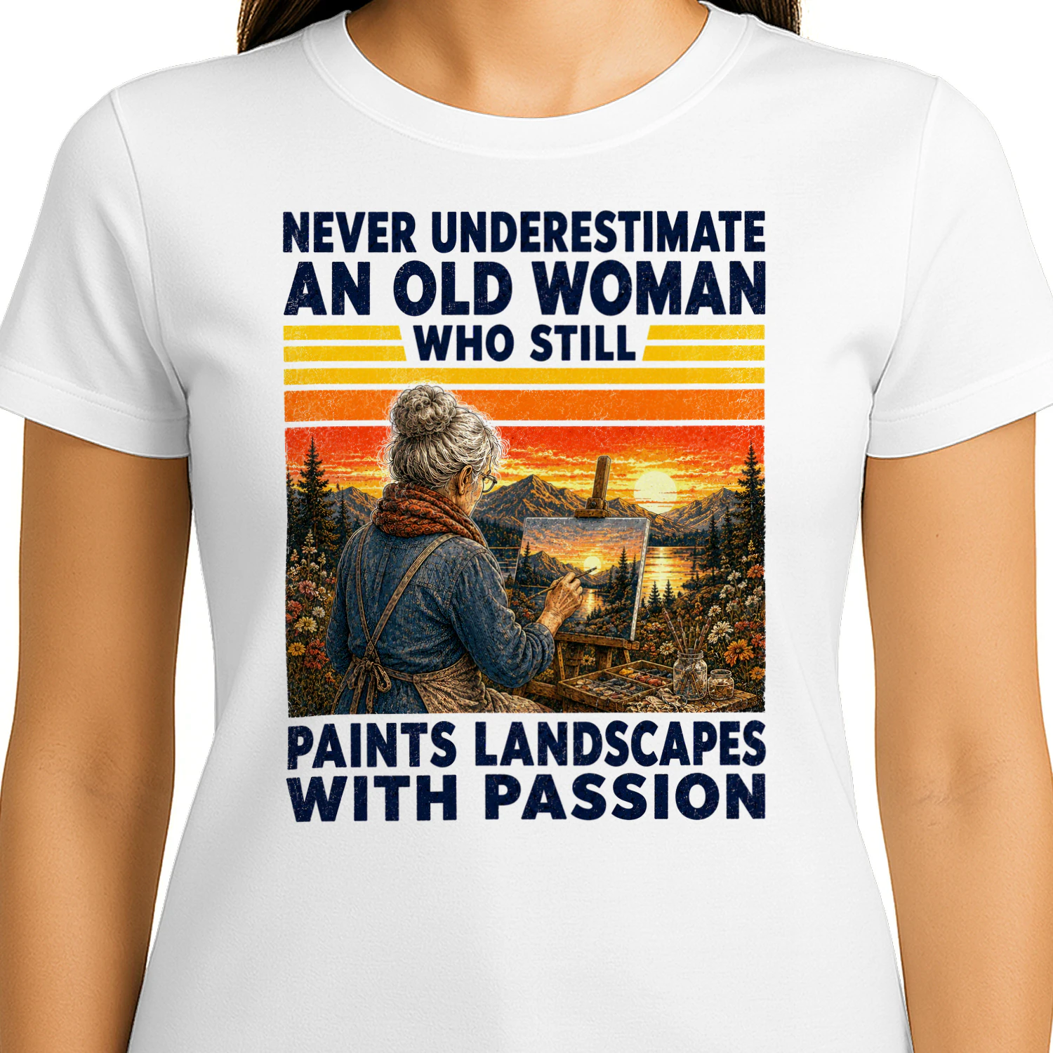 TEU1071 Woman Paints Landscapes