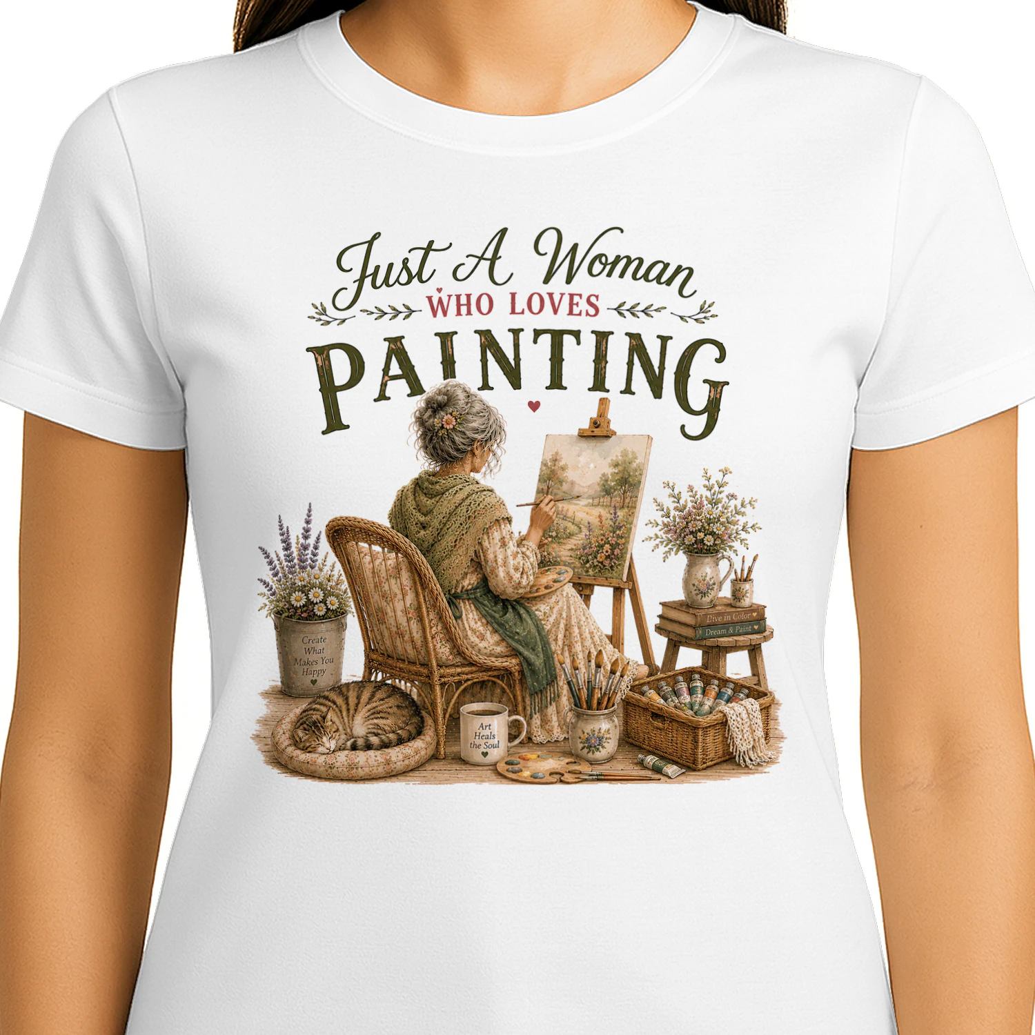 TEU0197 Just A Woman Who Loves Painting