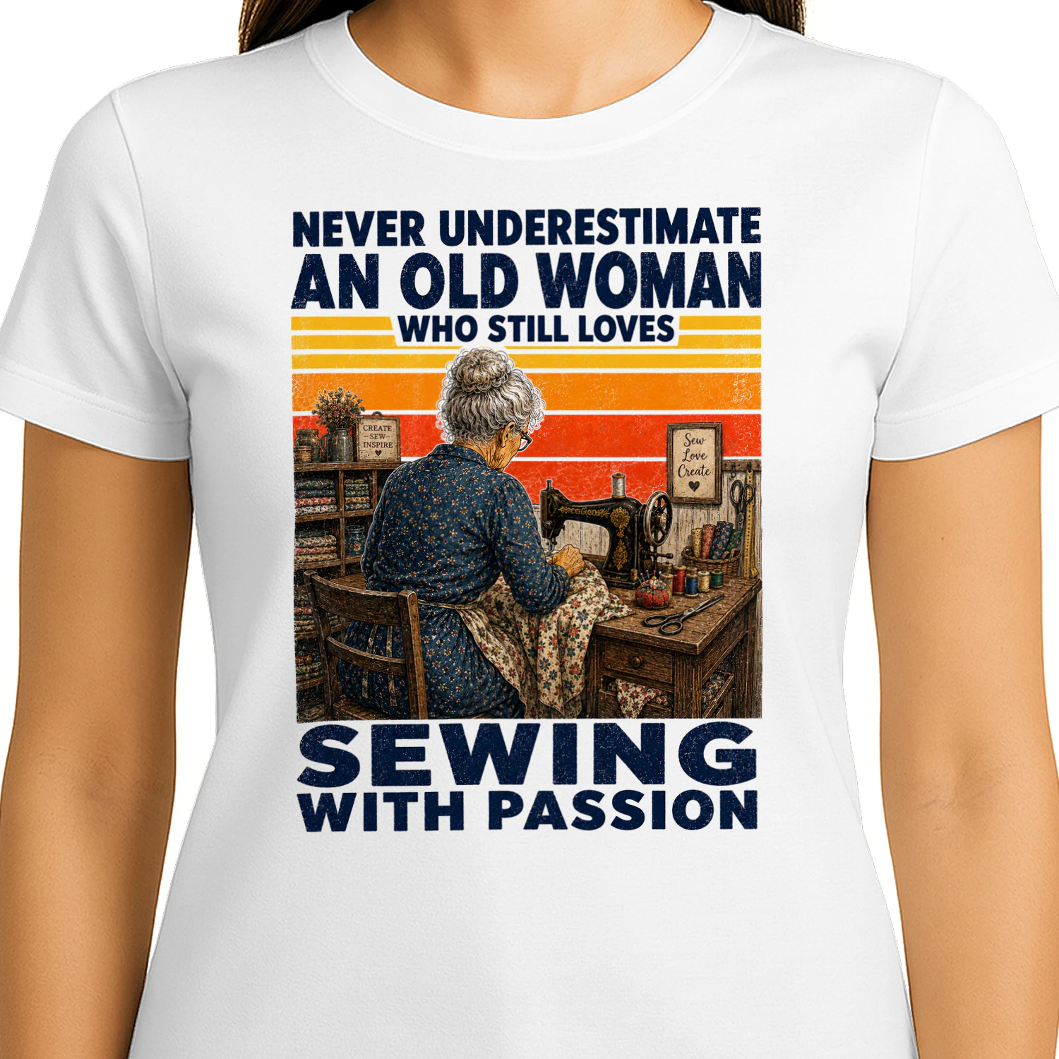 TEU1086 Woman Sewing