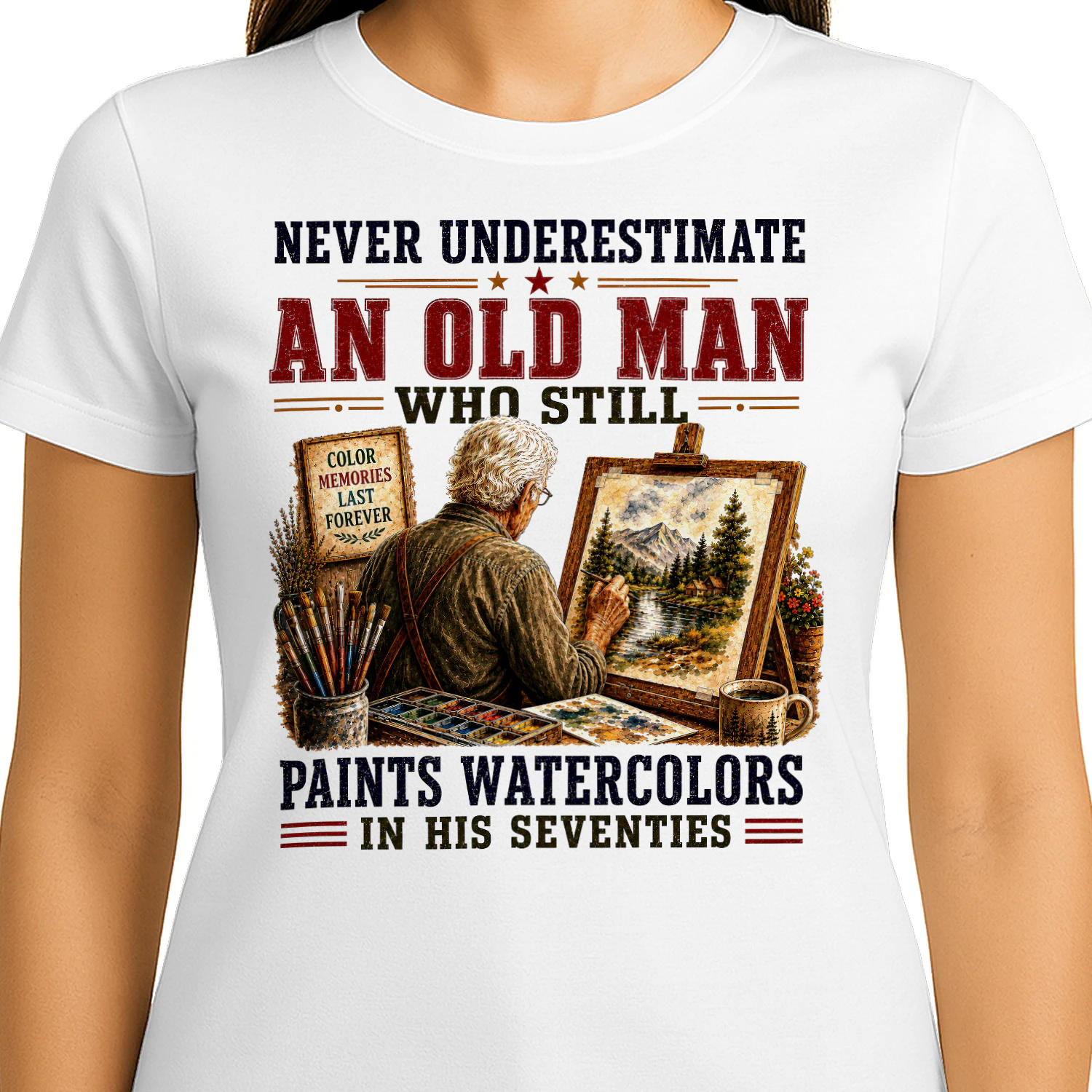 Old Man Paints Watercolors