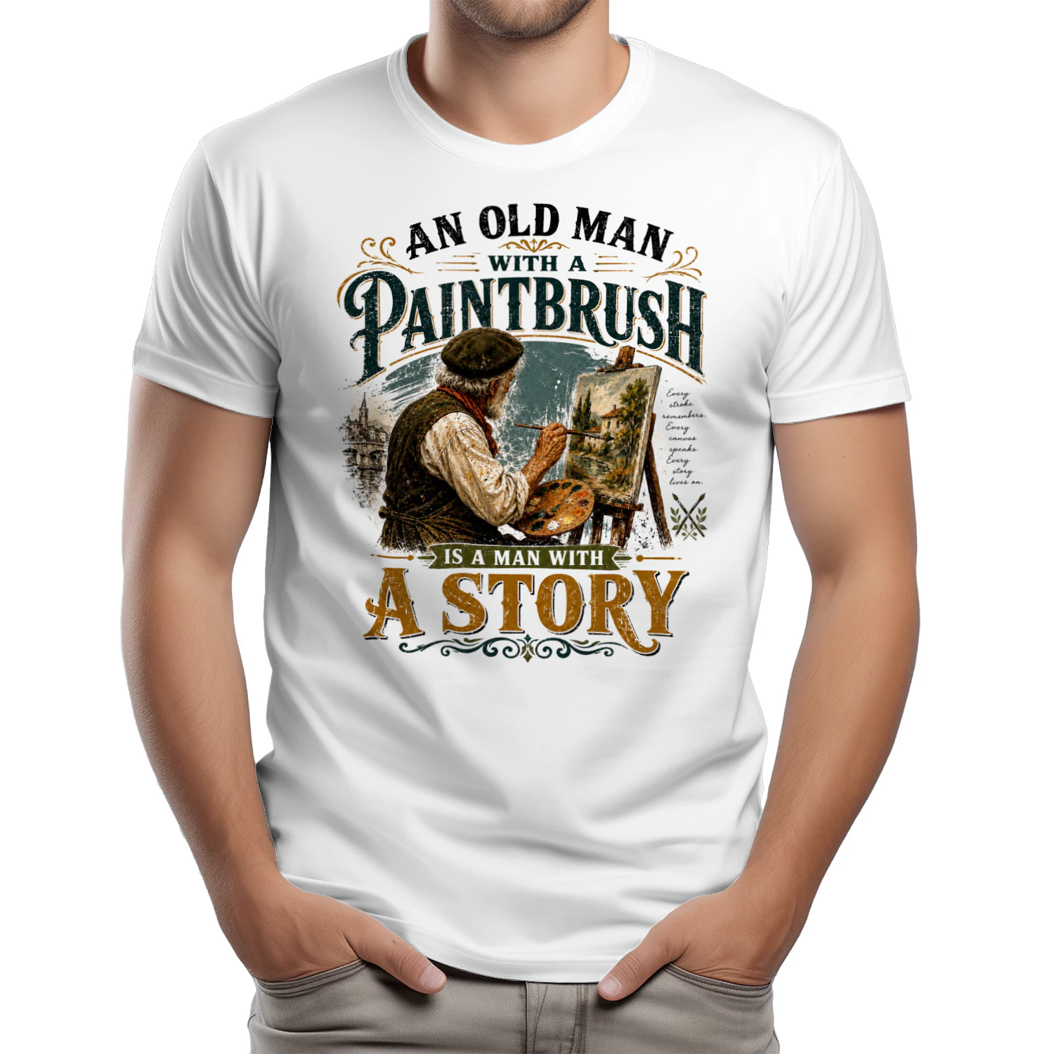 TEU0280 An Old Man Paintbrush Is A Man With A Story