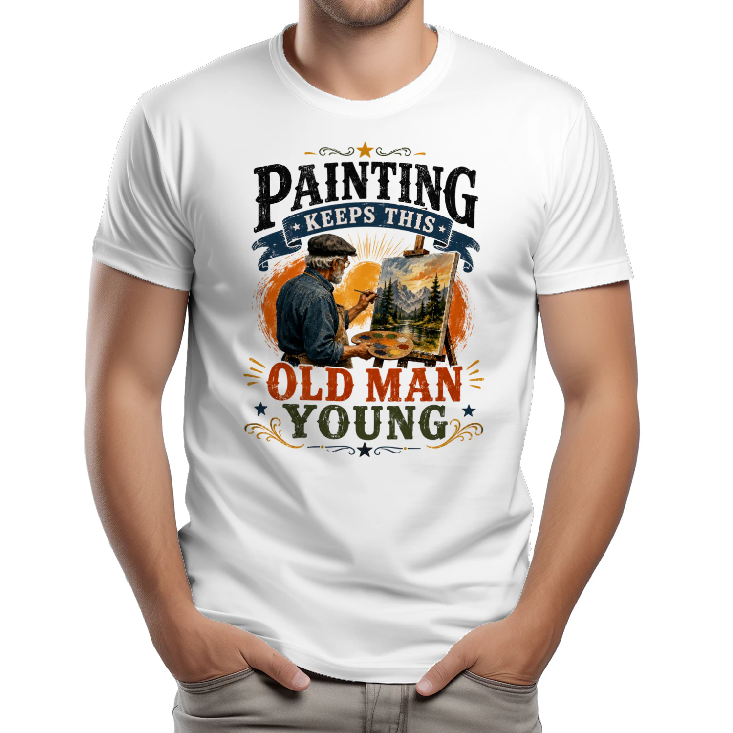TEU0284 Painting Keeps This Old Man Young