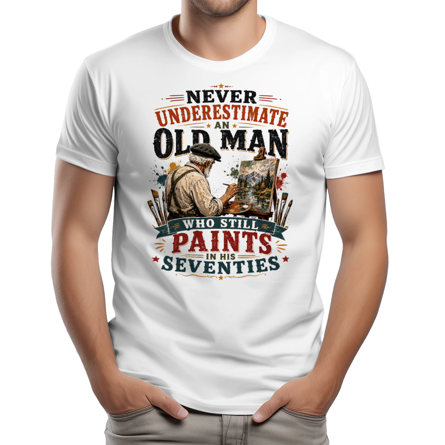 TEU0282 Never Underestimate An Old Man Who Still Paitns In His Seventies