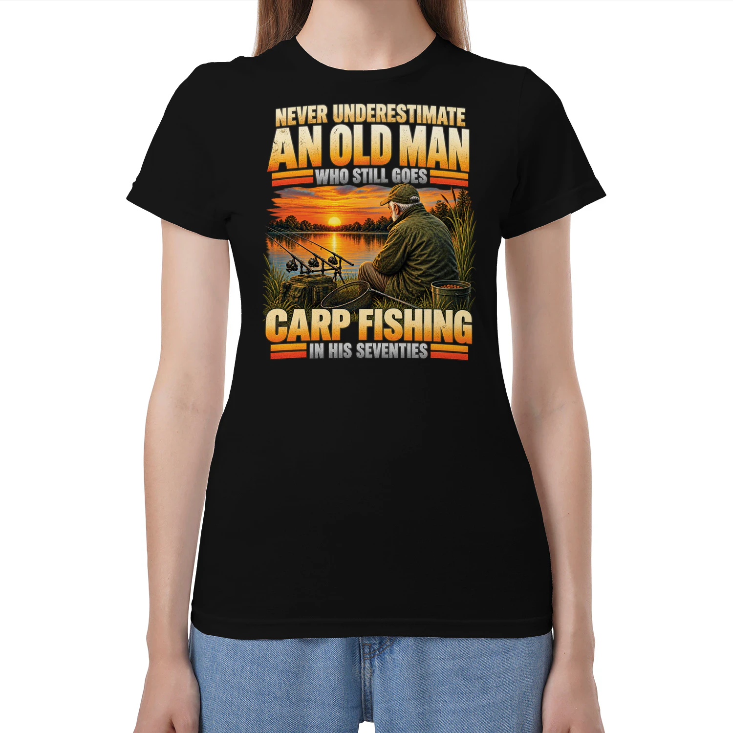 Carp Fishing in His Seventies T-Shirt, Funny Old Man Fishing Gift, Retirement Carp Angler Shirt