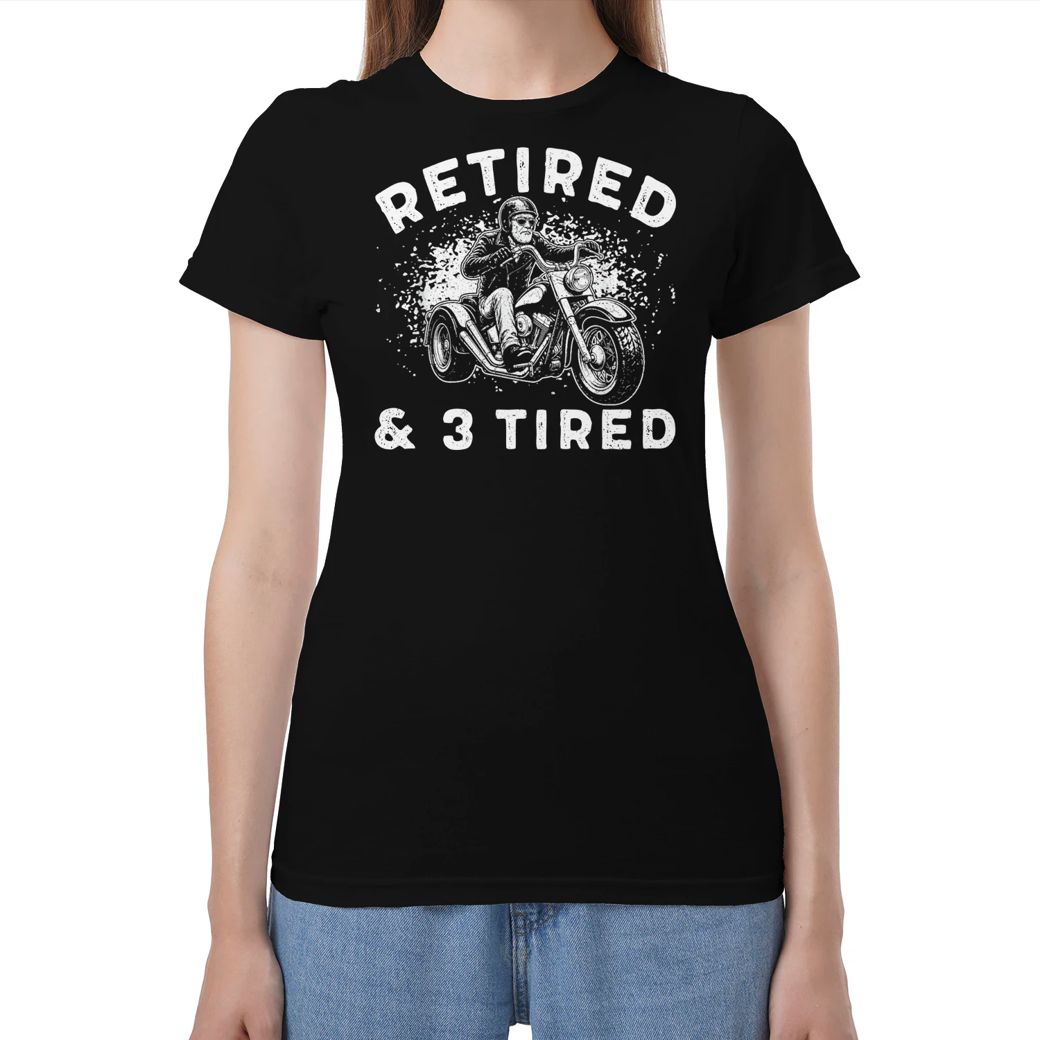 Funny Retired & 3 Tired Trike Rider T-Shirt – Three Wheel Motorcycle Retirement Gift for Dad, Grandpa, Husband & Trike Enthusiasts.