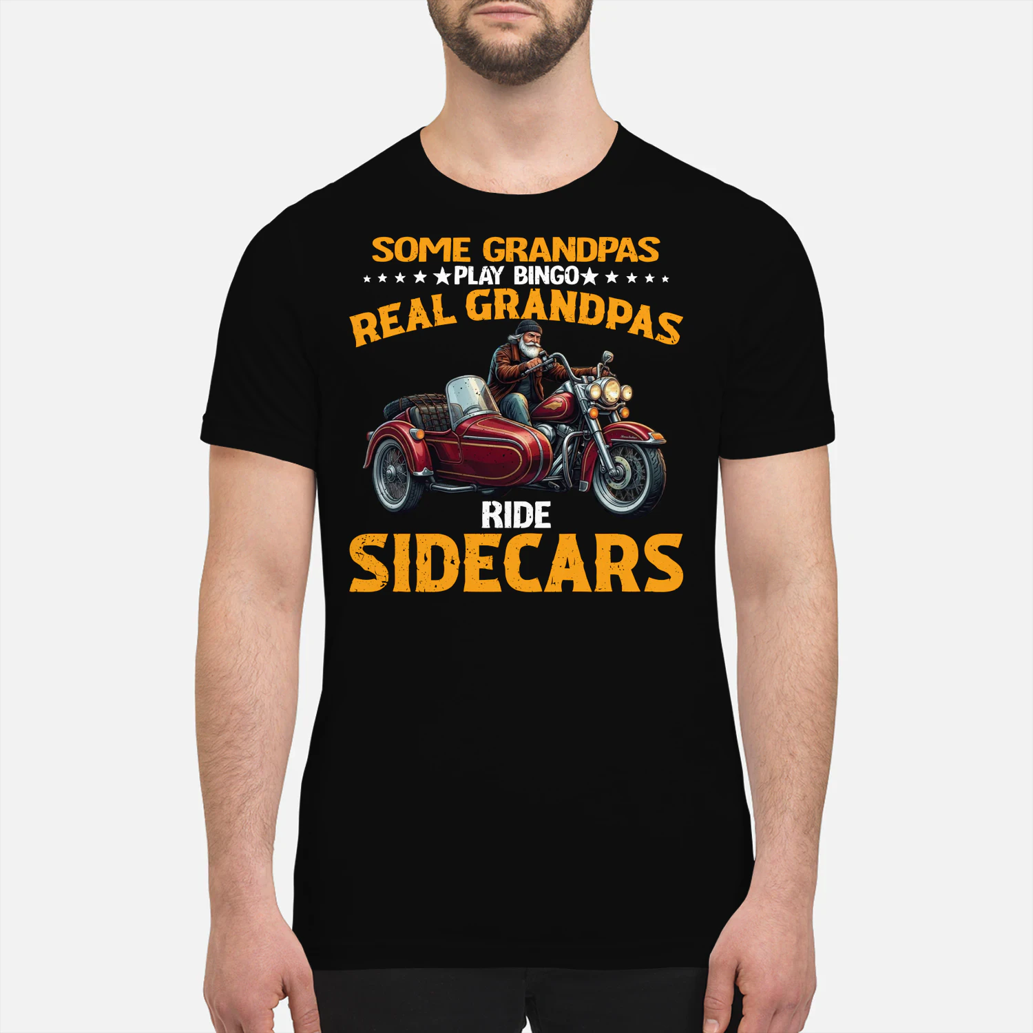 Real Grandpas Ride Sidecars T-Shirt | Funny Motorcycle Sidecar Grandpa Shirt | Vintage Biker Gift for Men