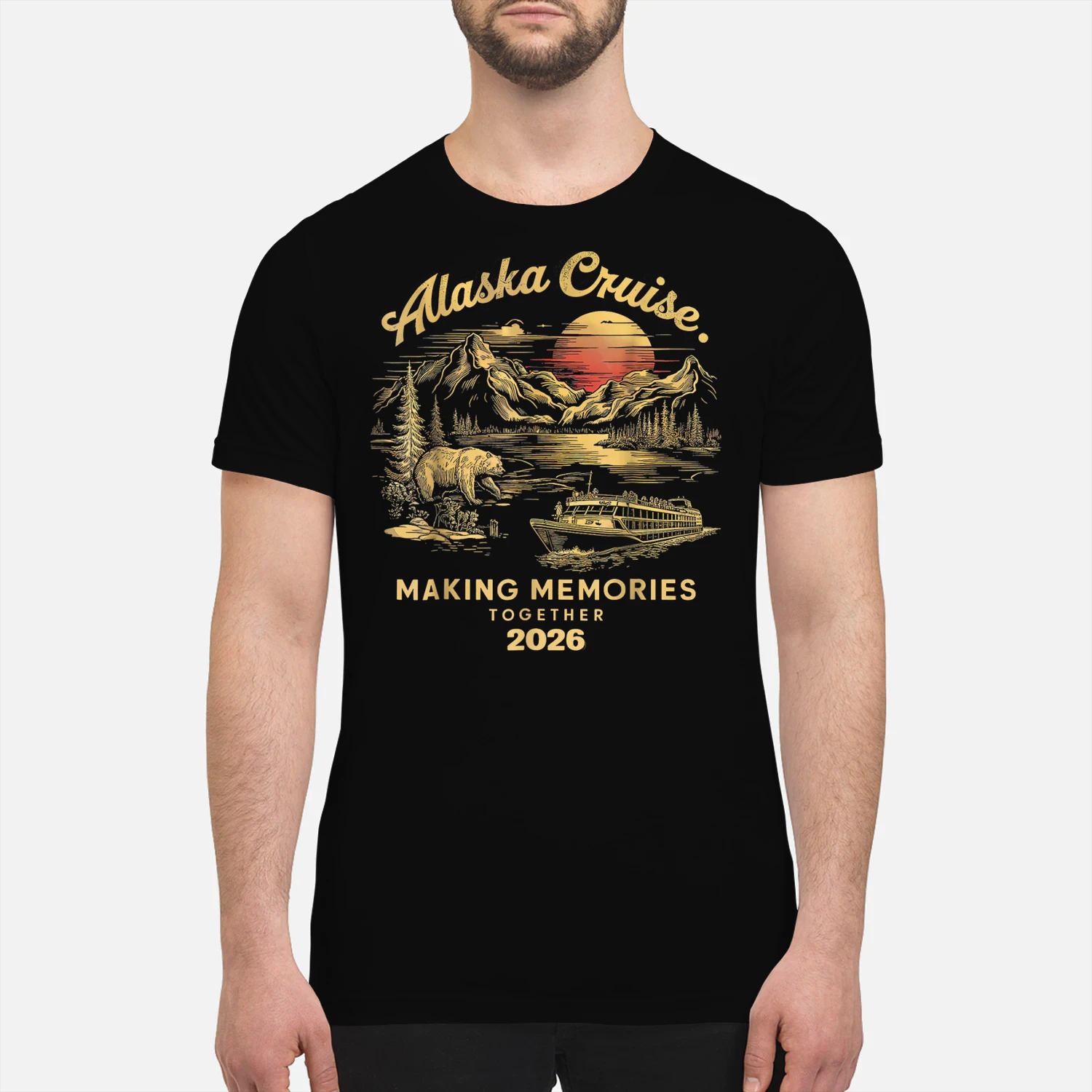 Alaska Cruise 2026 Matching Family Vacation T-Shirt | Vintage Bear Mountain Cruise Ship Group Travel Tee