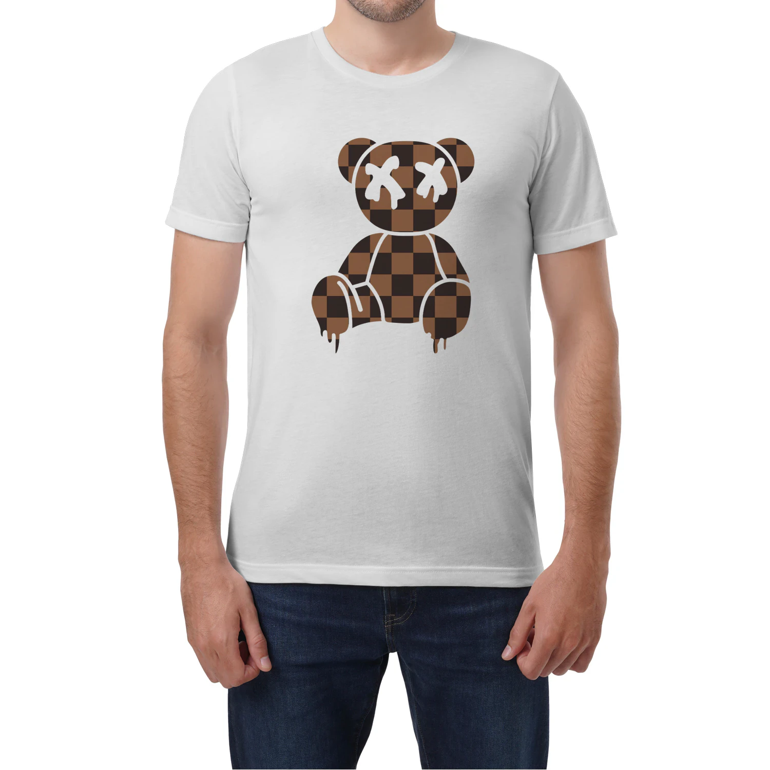 Dripping Checkerboard Teddy Bear