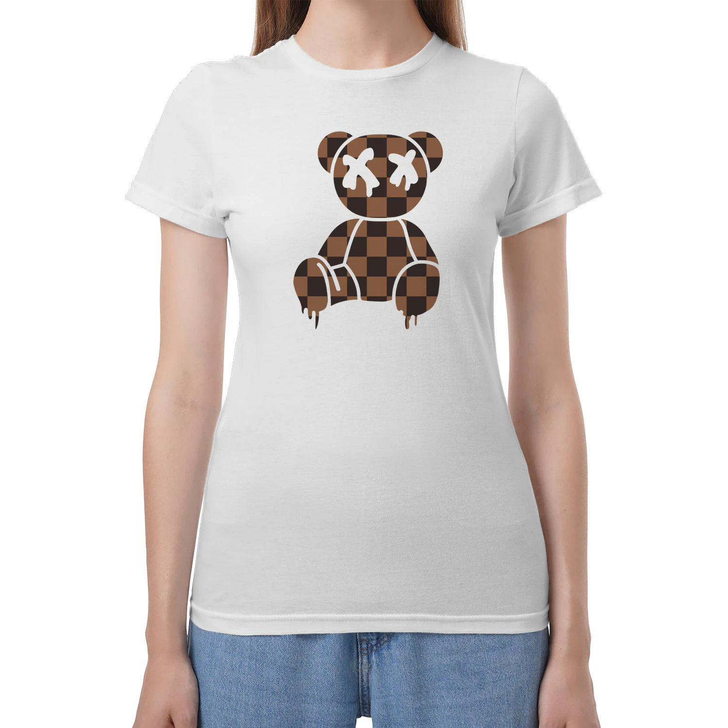 Dripping Checkerboard Teddy Bear