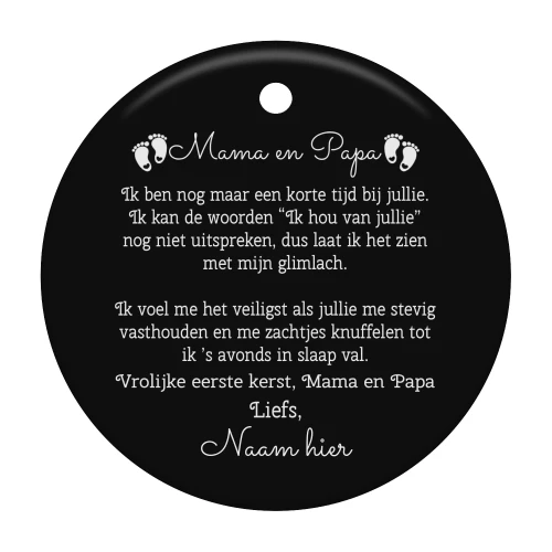 Mama en papa Vrolijke 1e Kerst Personaliseerbare kussens.