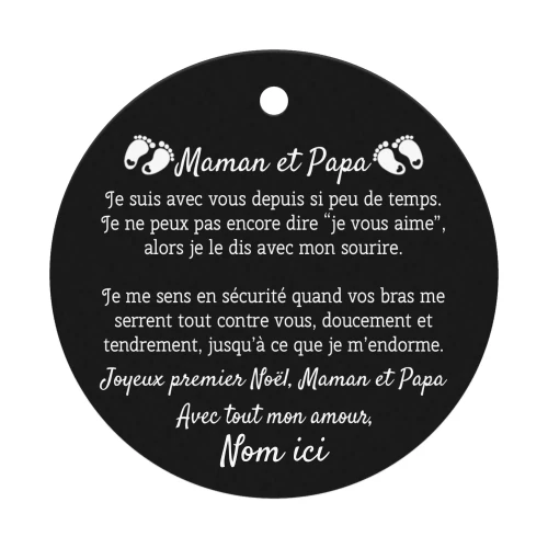Premier Noël Maman et Papa Cadeau personnalisé