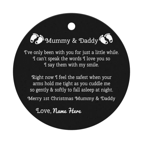 Mummy And Daddy 1st Christmas special Customizable Ornament Copy